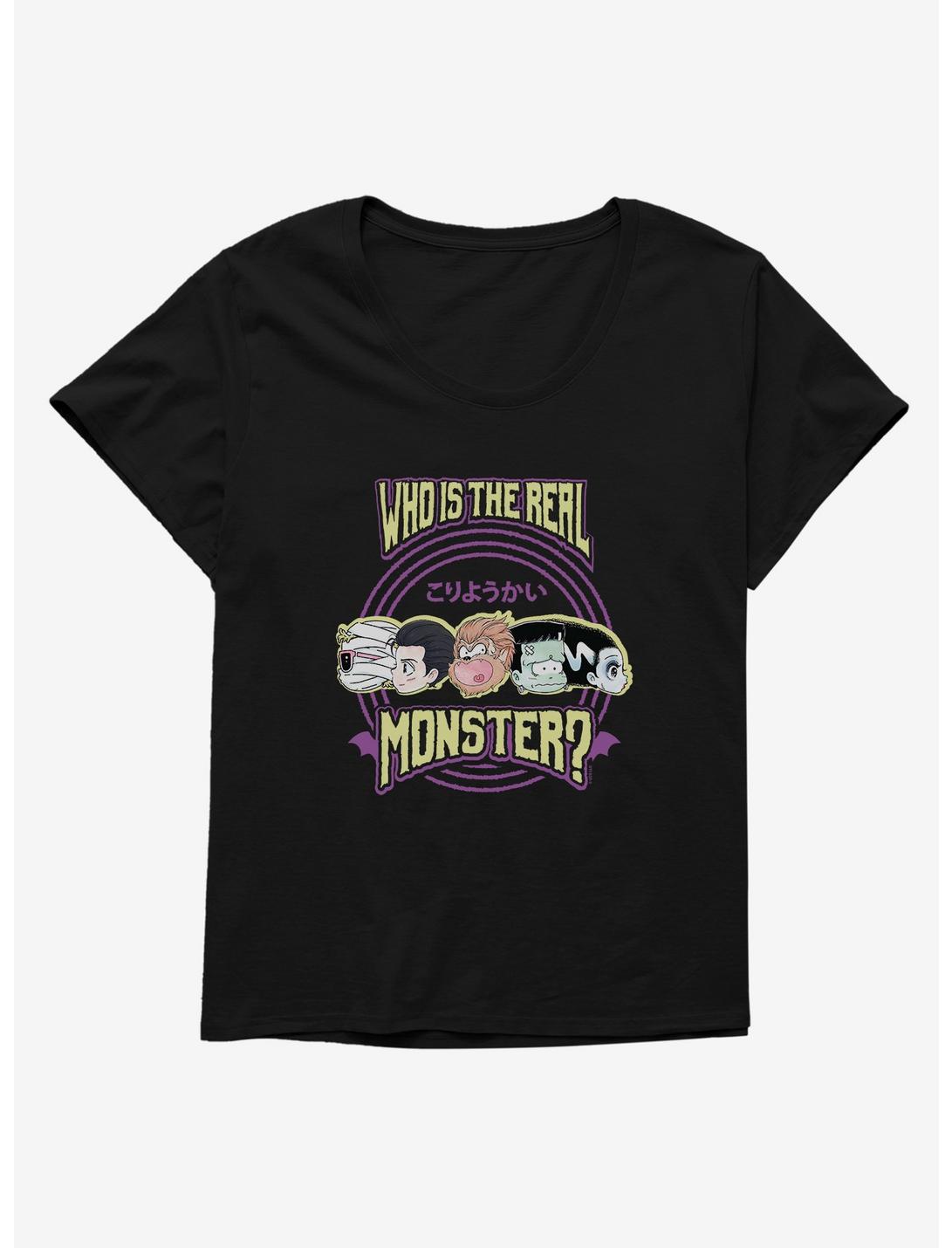 Universal Anime Monsters The Real Monster Lineup Womens T-Shirt Plus Size, BLACK, hi-res