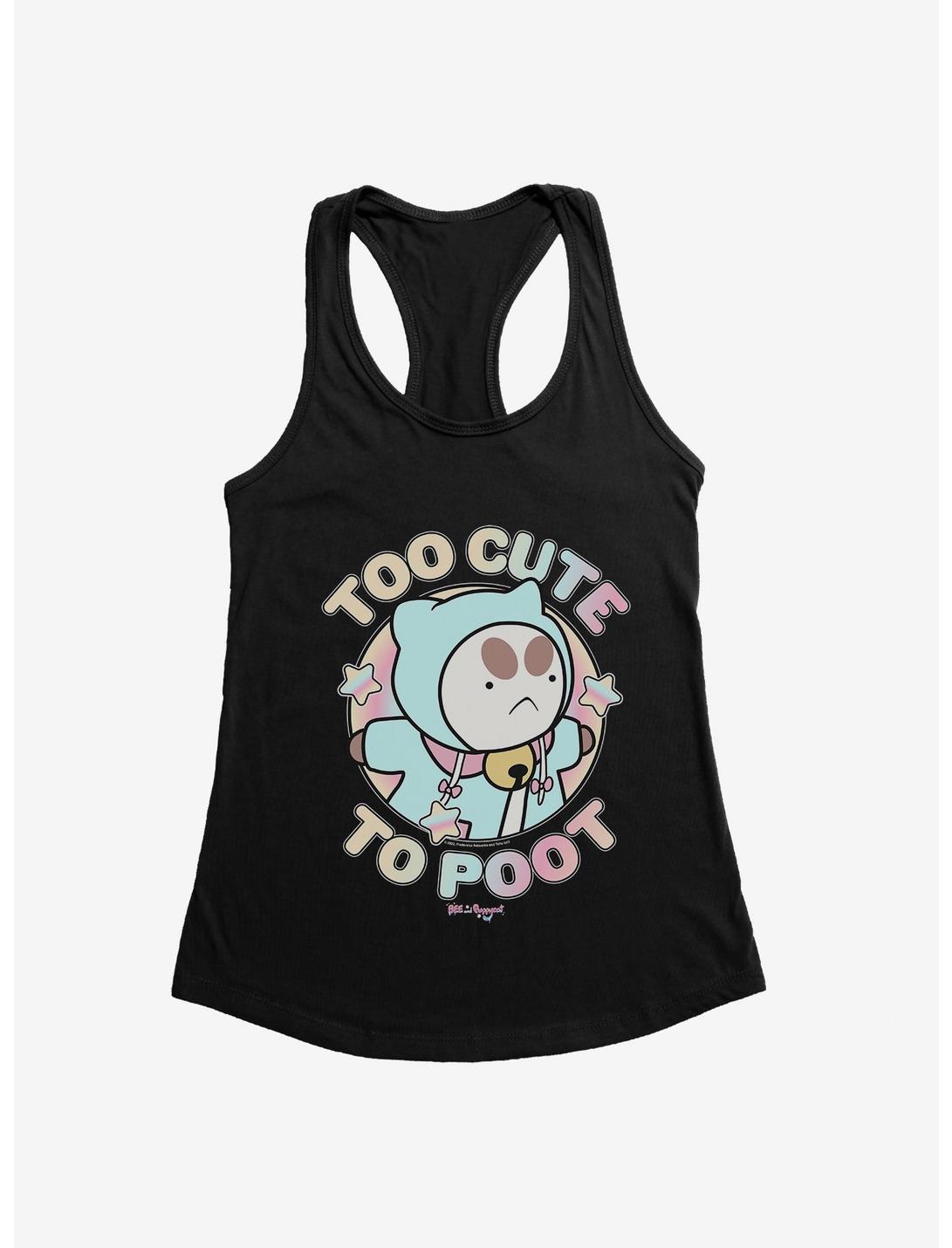 Bee And Puppycat Too Cute To Poot Girls Tank, BLACK, hi-res