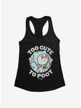 Bee And Puppycat Too Cute To Poot Girls Tank, BLACK, hi-res