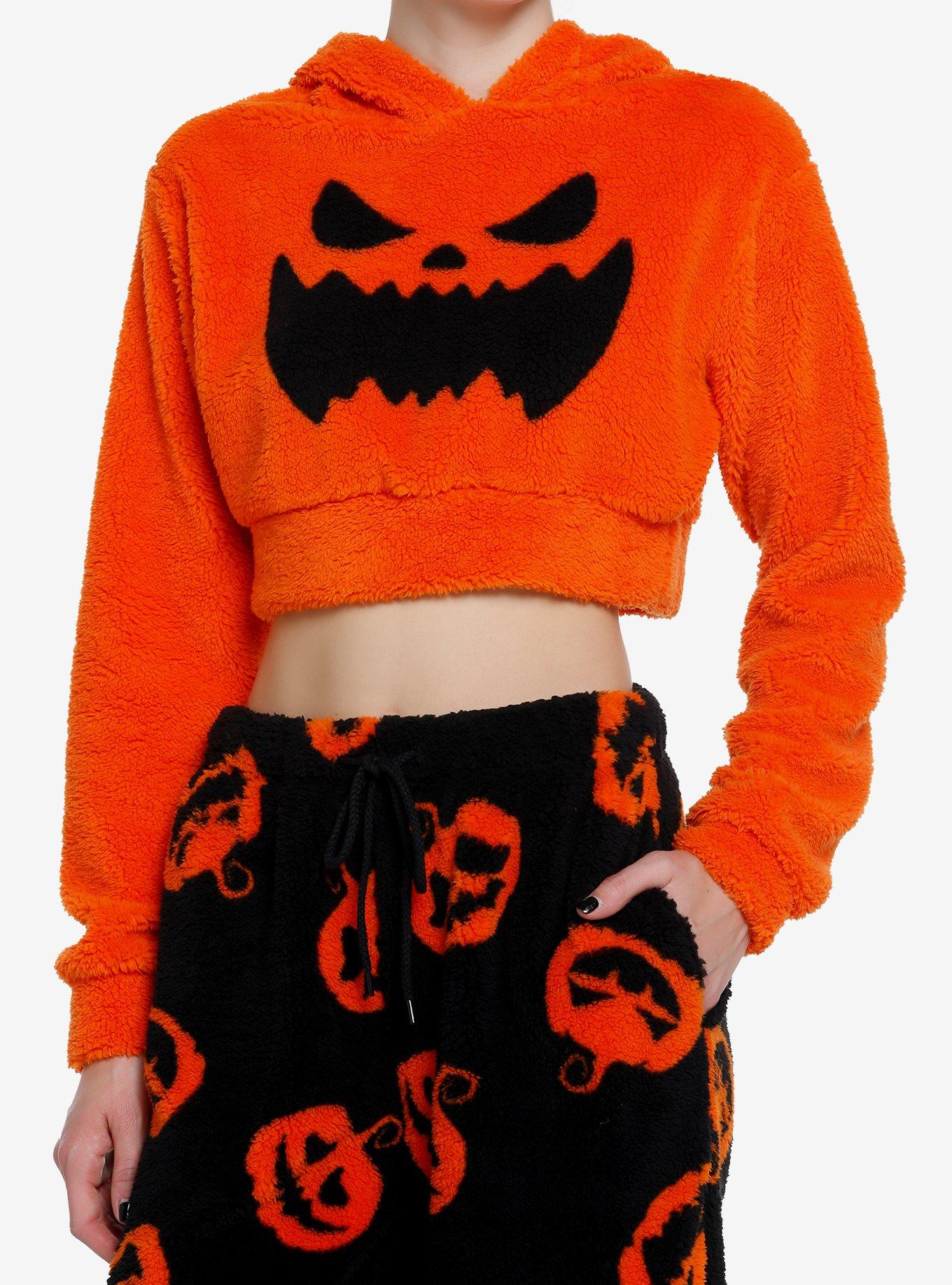 Hot Topic Orange Pumpkin Girls Fuzzy Pajama Pants Plus