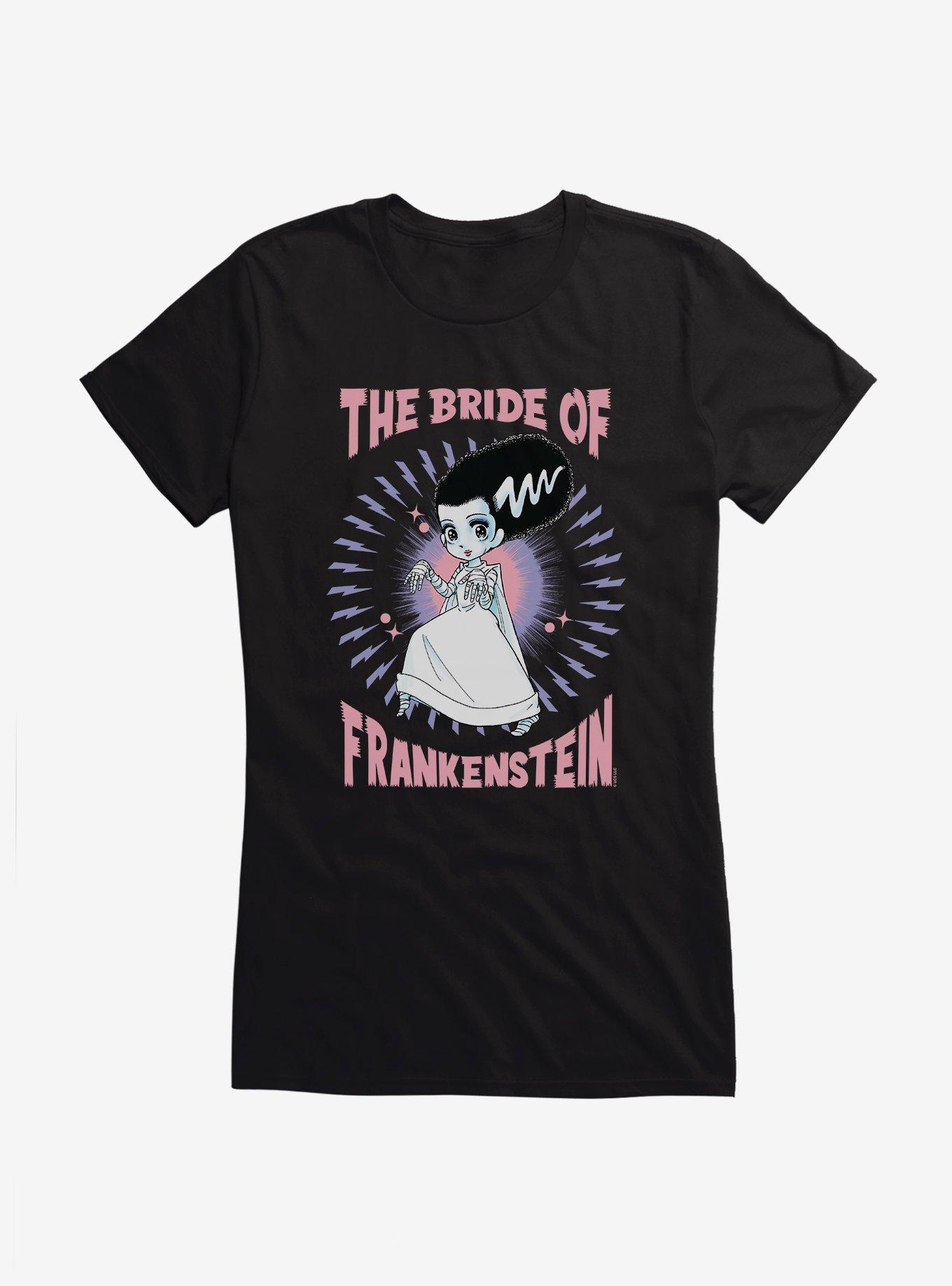 Universal Anime Monsters Bride Of Frankenstein Girls T-Shirt, BLACK, hi-res