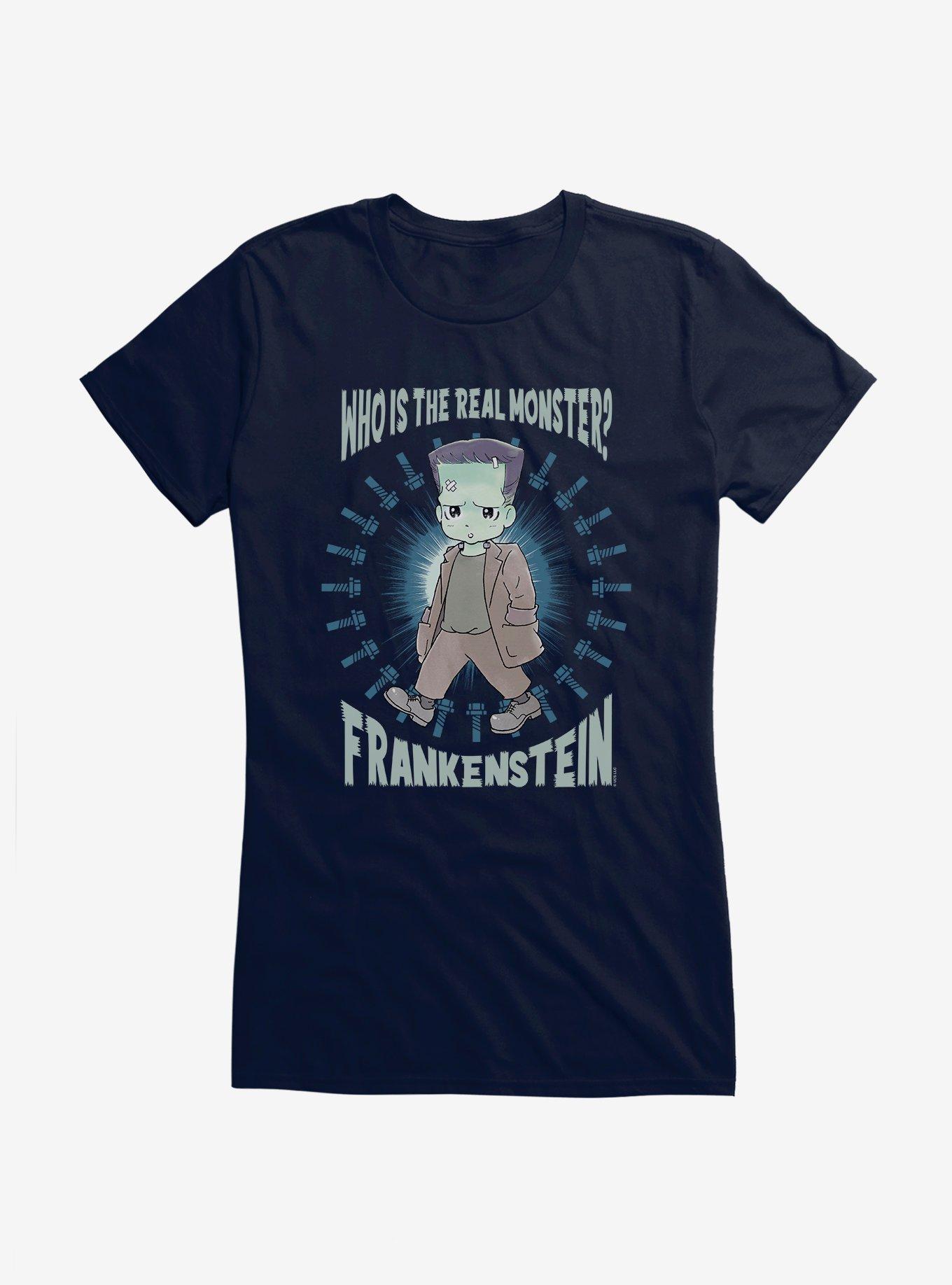 Universal Anime Monsters Real Monster Frankenstein Girls T-Shirt, NAVY, hi-res