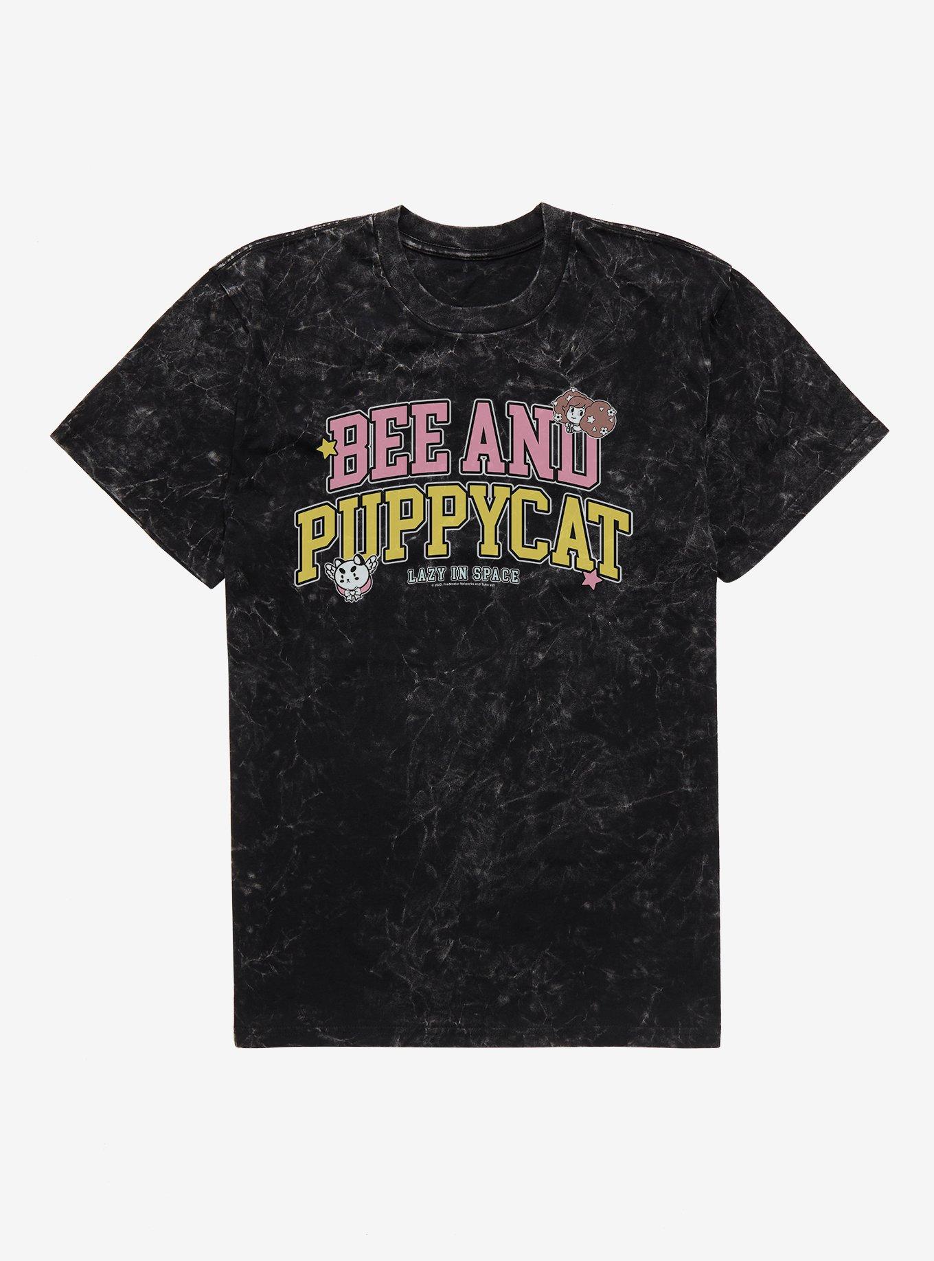 Bee And Puppycat Lazy In Space Collegiate Mineral Wash T-Shirt, BLACK MINERAL WASH, hi-res