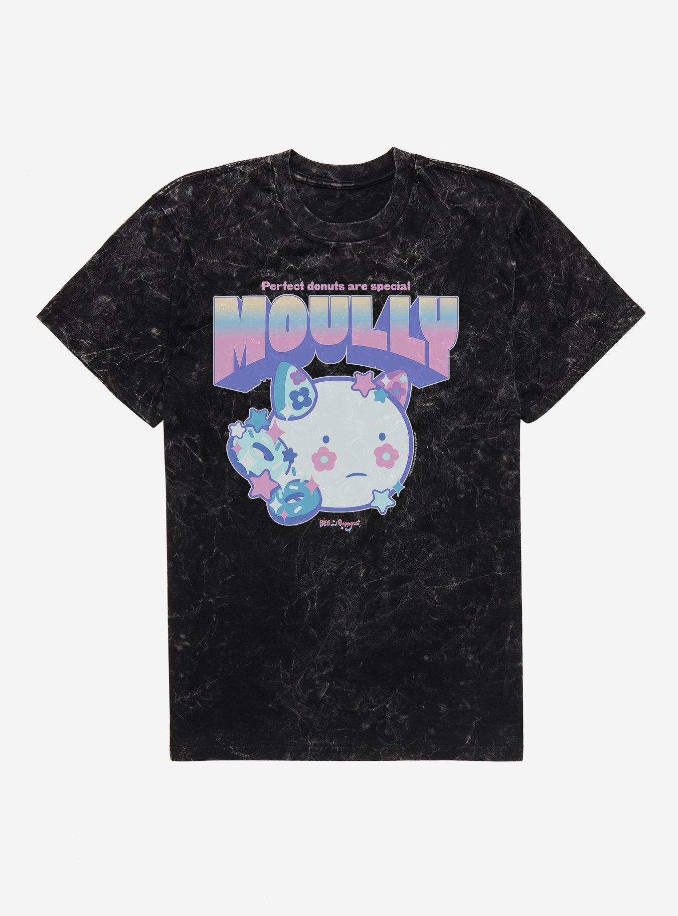 Bee And Puppycat Moully Perfect Donuts Mineral Wash T-Shirt - BLACK | Hot  Topic