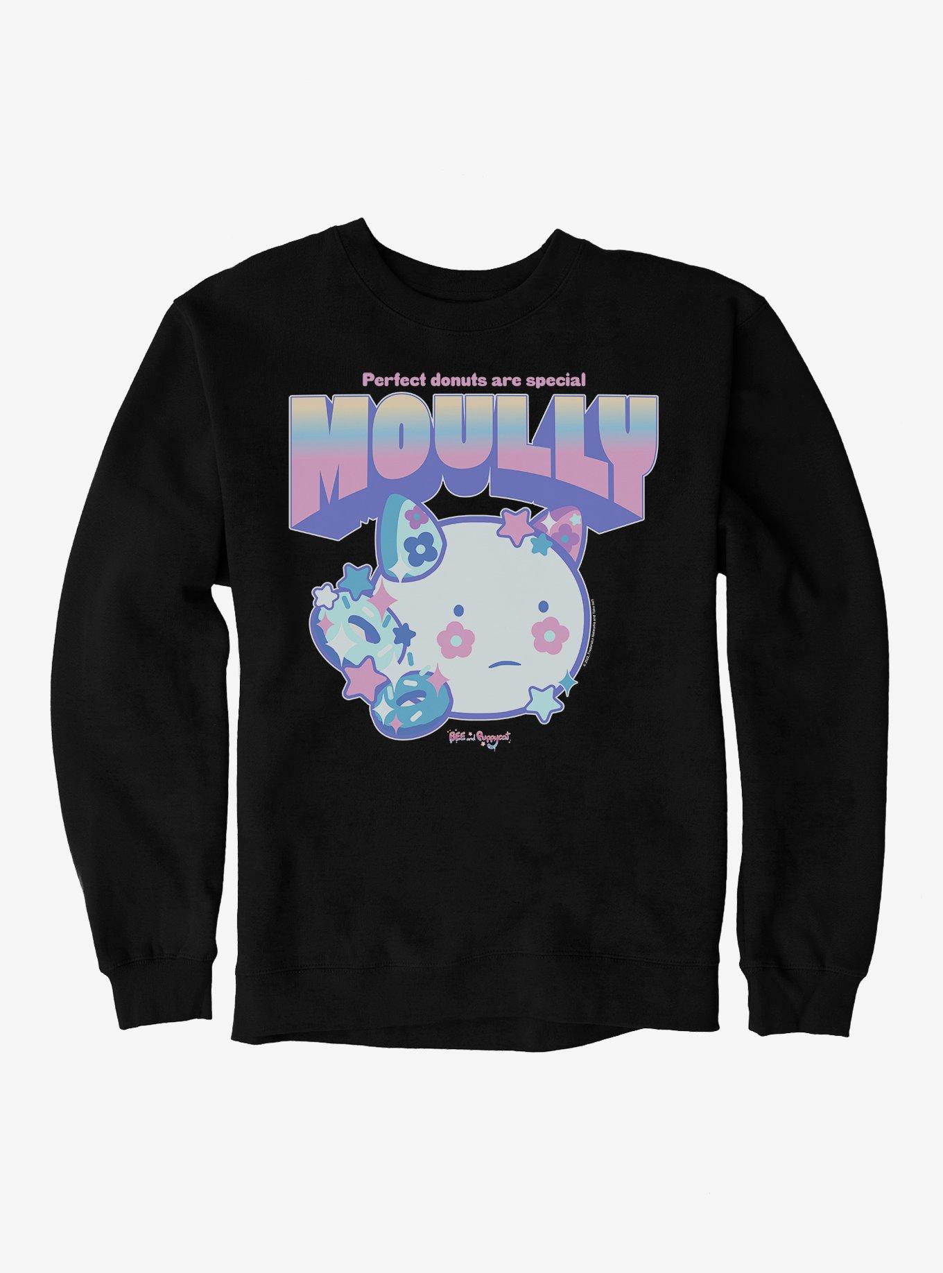 Bee And Puppycat Moully Perfect Donuts Sweatshirt, BLACK, hi-res