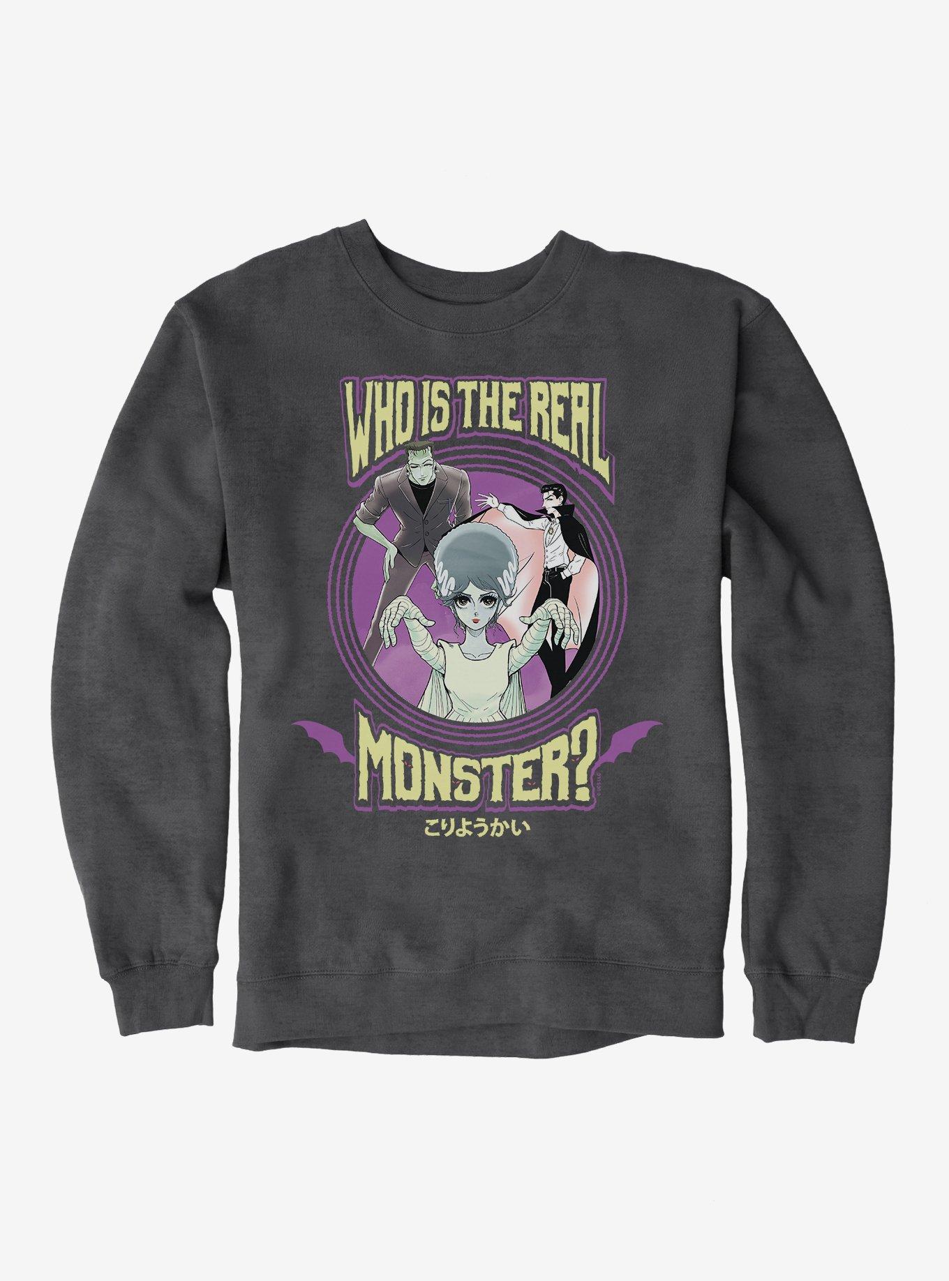 Universal Anime Monsters Real Monster Trio Sweatshirt, CHARCOAL HEATHER, hi-res