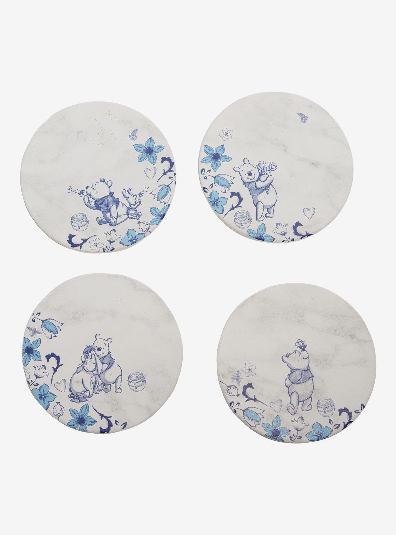 Disney Winnie the Pooh Floral Pooh Bear Marble Coaster Set, , hi-res