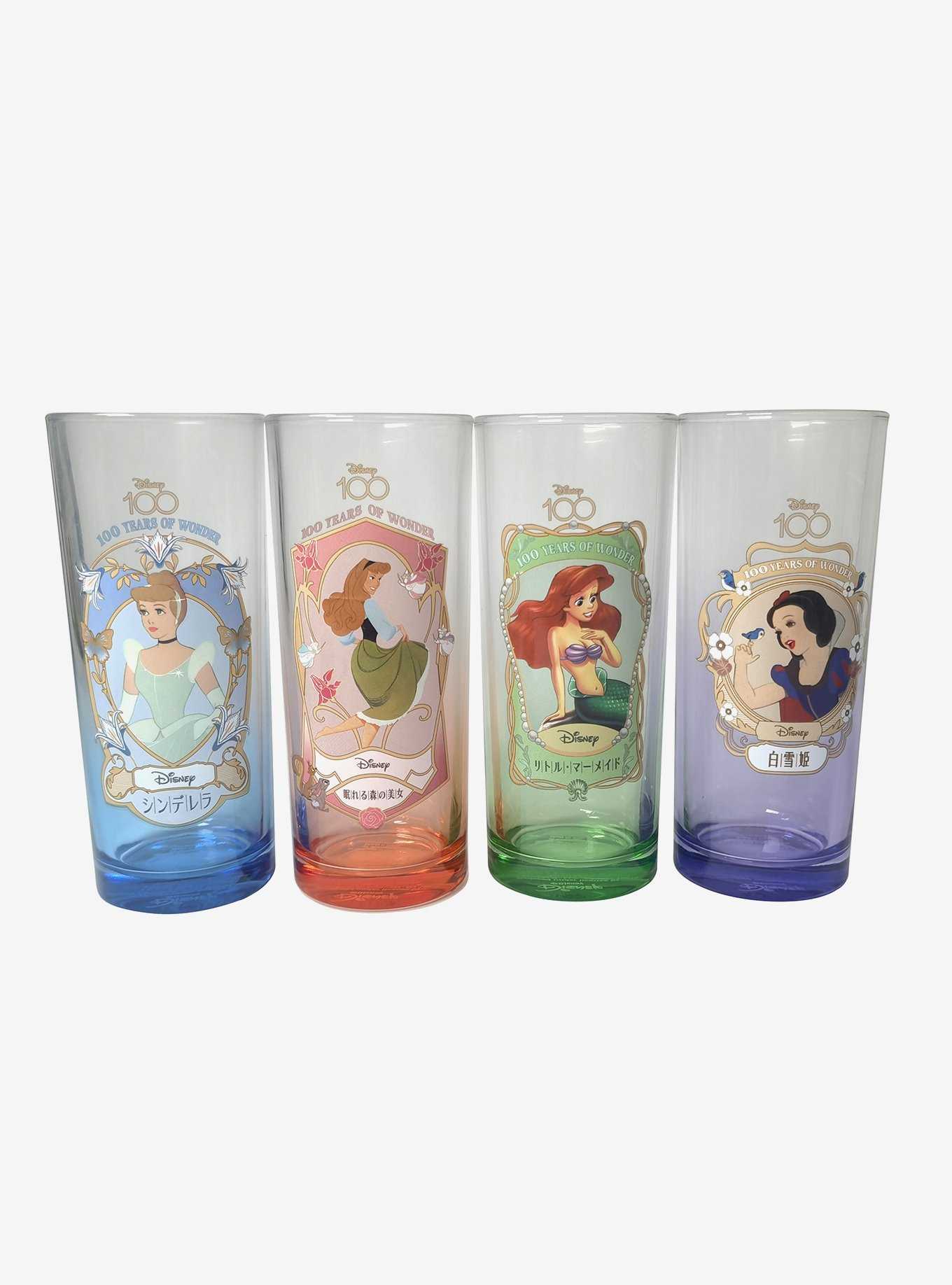 Disney100 Princess Cinderella, Aurora, Ariel, and Snow White Glass Set, , hi-res