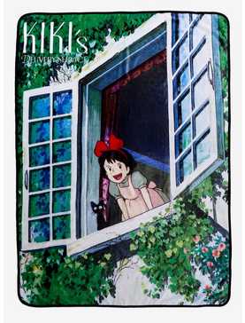 Studio Ghibli Kiki's Delivery Service Kiki and Jiji Window Fleece Throw, , hi-res