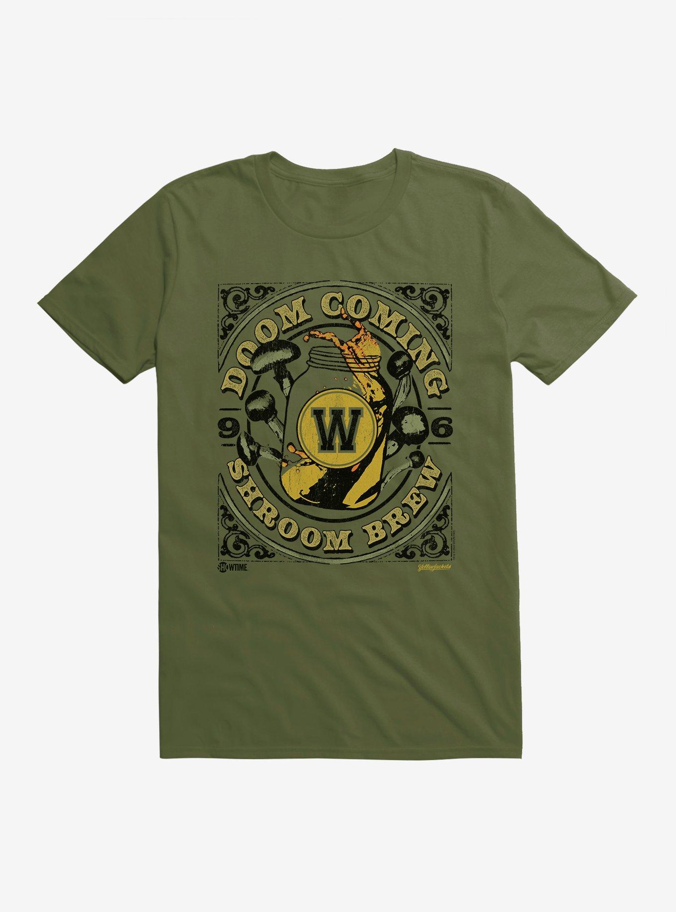 Yellowjackets Doom Coming Shroom Brew T-Shirt, MILITARY GREEN, hi-res