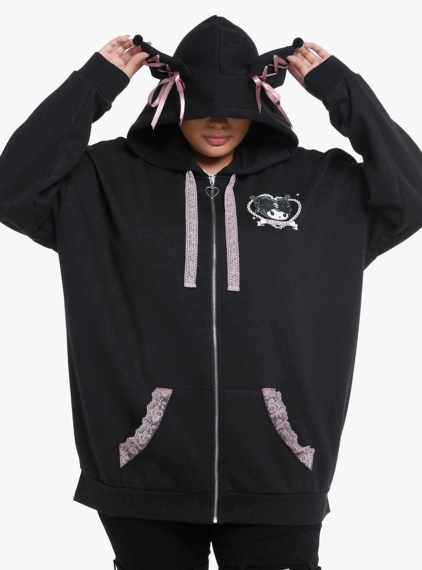 Kuromi Lolita Lace 3D Ear Hoodie Plus Size | Her Universe