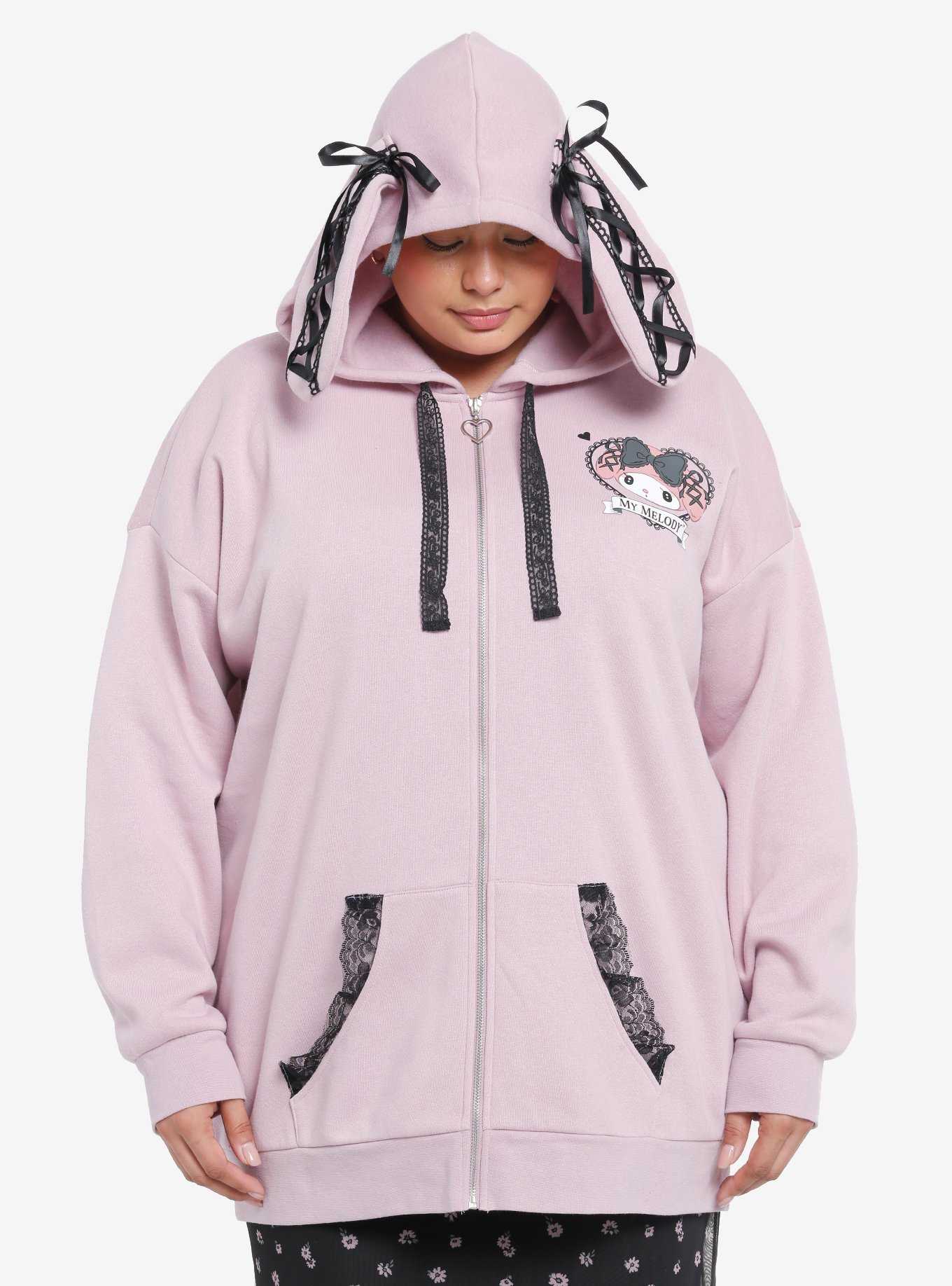 My Melody Lolita Lace 3D Ear Hoodie Plus Size, , hi-res