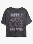 Disney Beauty And The Beast Happily Ever After Womens Mineral Wash Crop T-Shirt, BLACK, hi-res