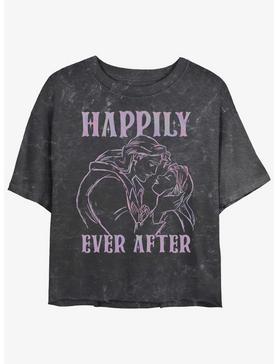 Disney Beauty And The Beast Happily Ever After Womens Mineral Wash Crop T-Shirt, , hi-res