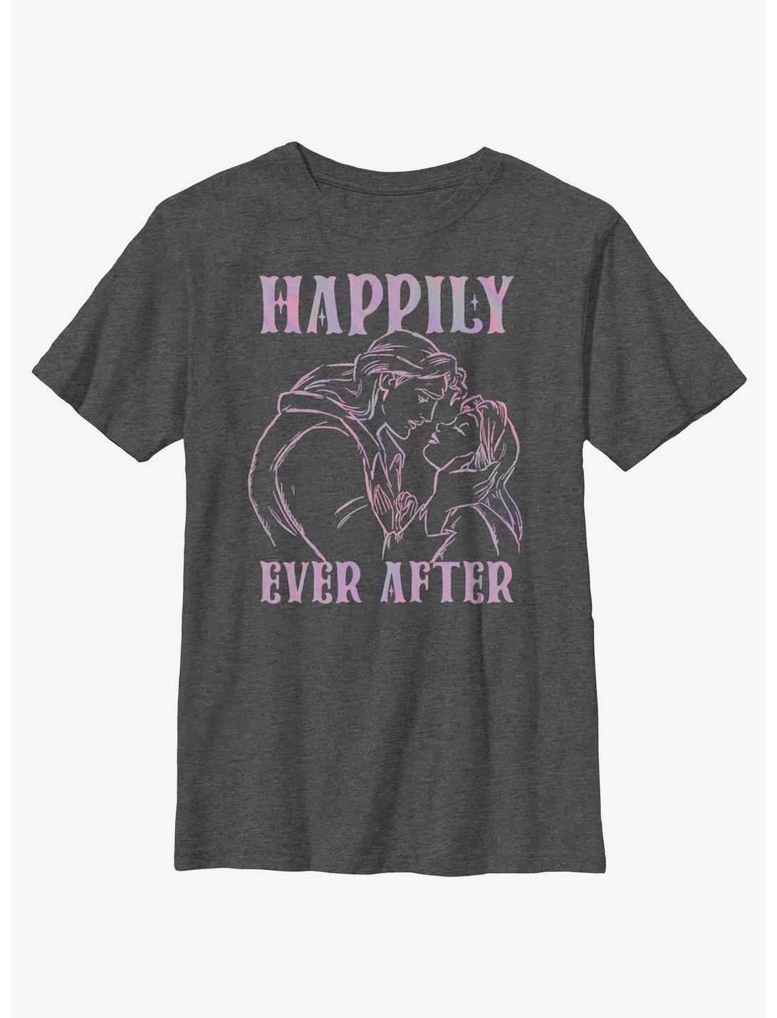 Disney Beauty And The Beast Happily Ever After Youth T-Shirt, CHAR HTR, hi-res