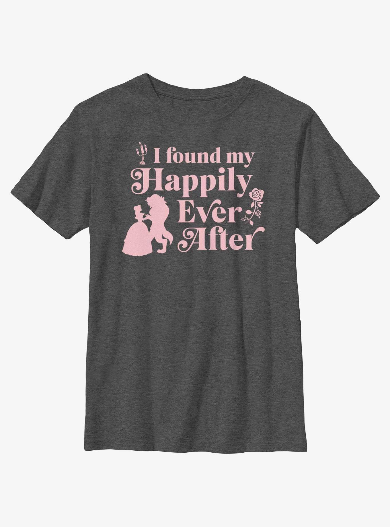 Disney Beauty And The Beast Found My Happily Ever After Youth T-Shirt, CHAR HTR, hi-res