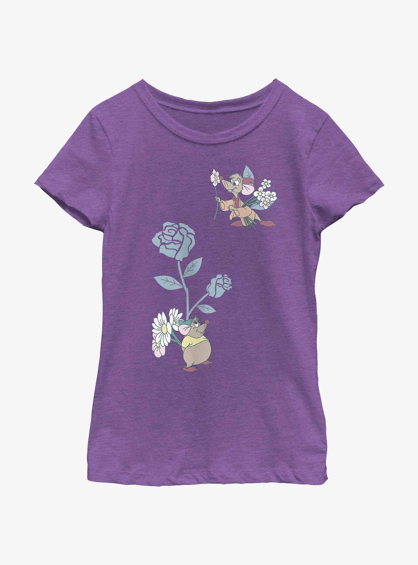 Disney Cinderella Mice Flowers Youth Girls T-Shirt, , hi-res