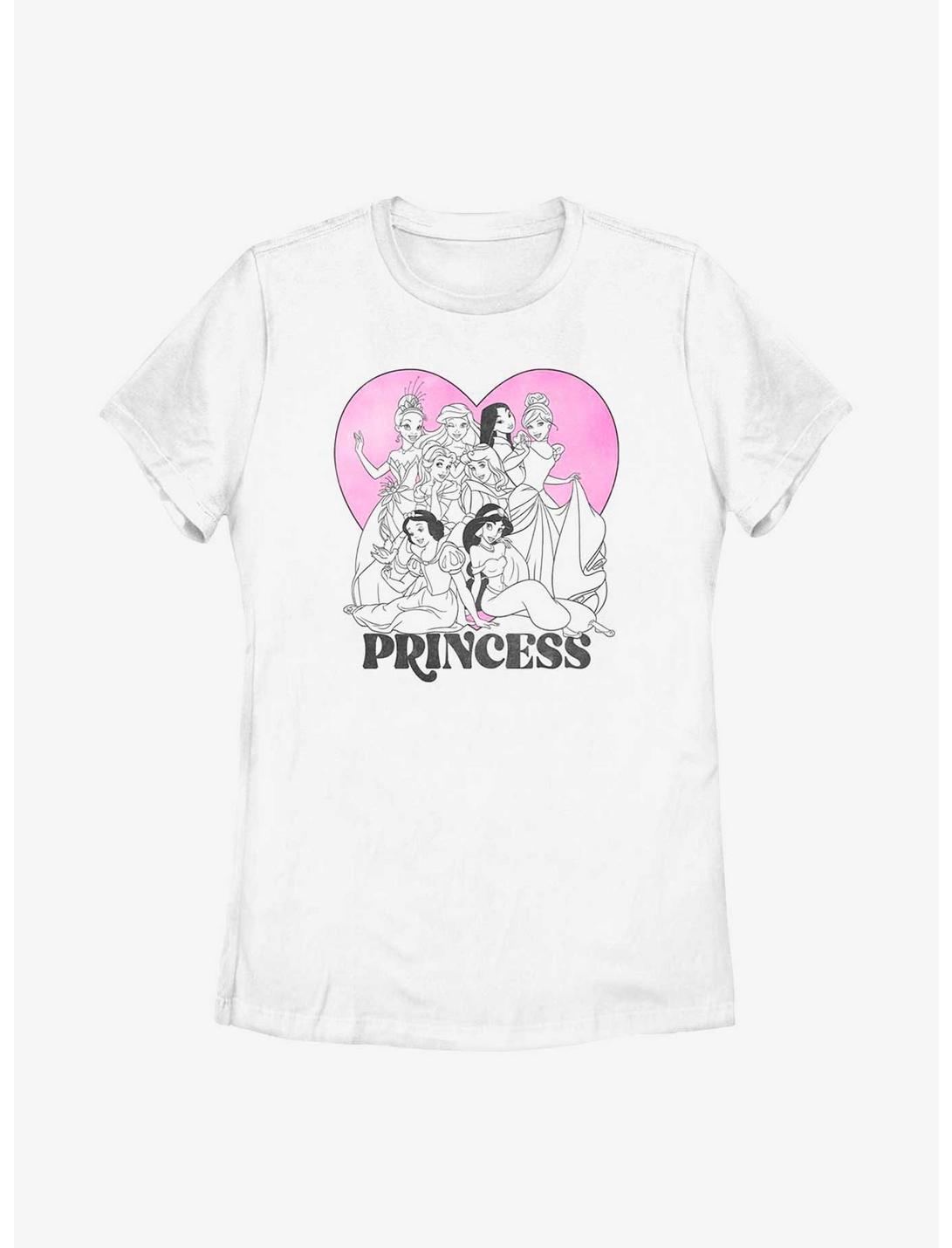 Disney Princess Heart Womens T-Shirt, WHITE, hi-res
