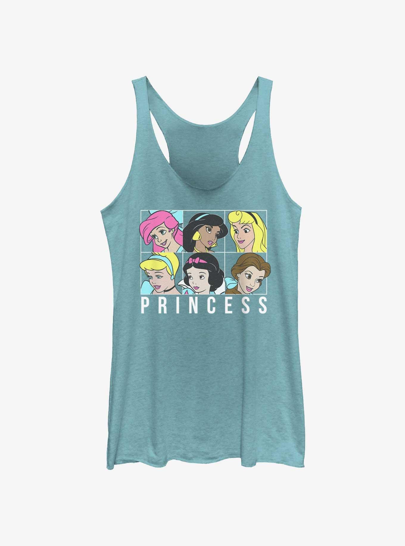 Disney Princess Squares Womens Tank Top, TAHI BLUE, hi-res