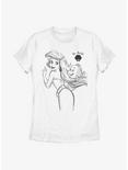 Disney The Little Mermaid Ariel And Flounder Sketch Womens T-Shirt, WHITE, hi-res