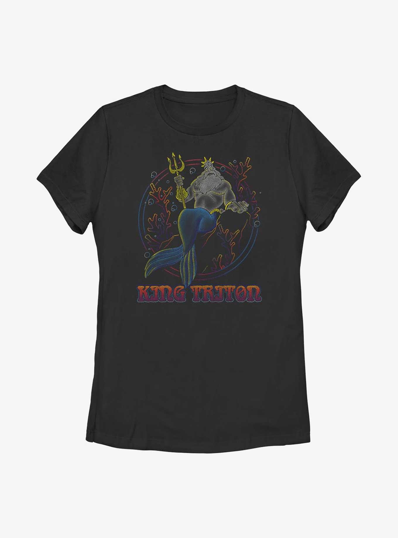 Disney The Little Mermaid King Triton Womens T-Shirt, BLACK, hi-res