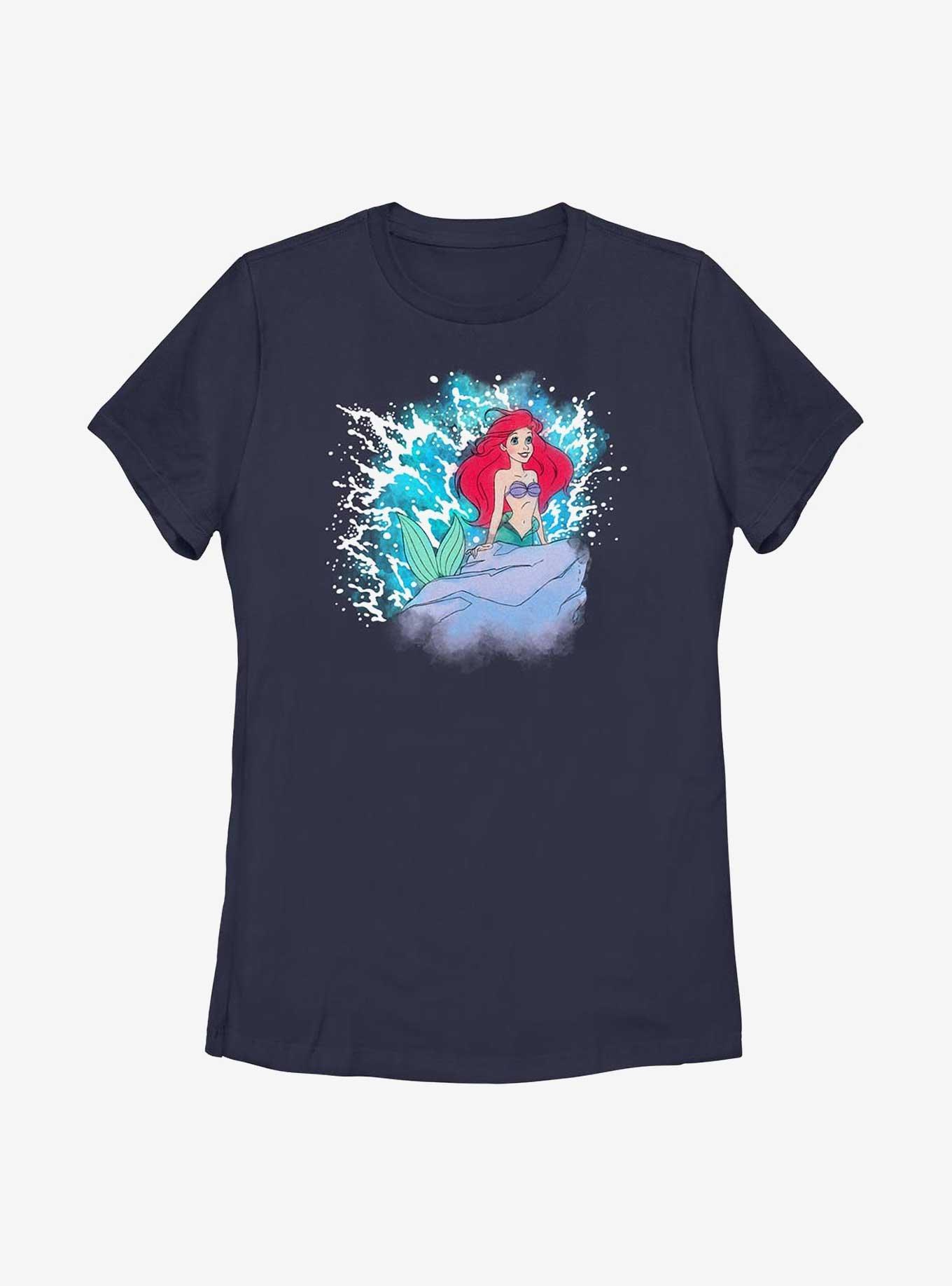 Disney The Little Mermaid Splash Spot Womens T-Shirt, NAVY, hi-res