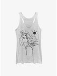 Disney The Little Mermaid Ariel And Flounder Sketch Womens Tank Top, WHITE HTR, hi-res