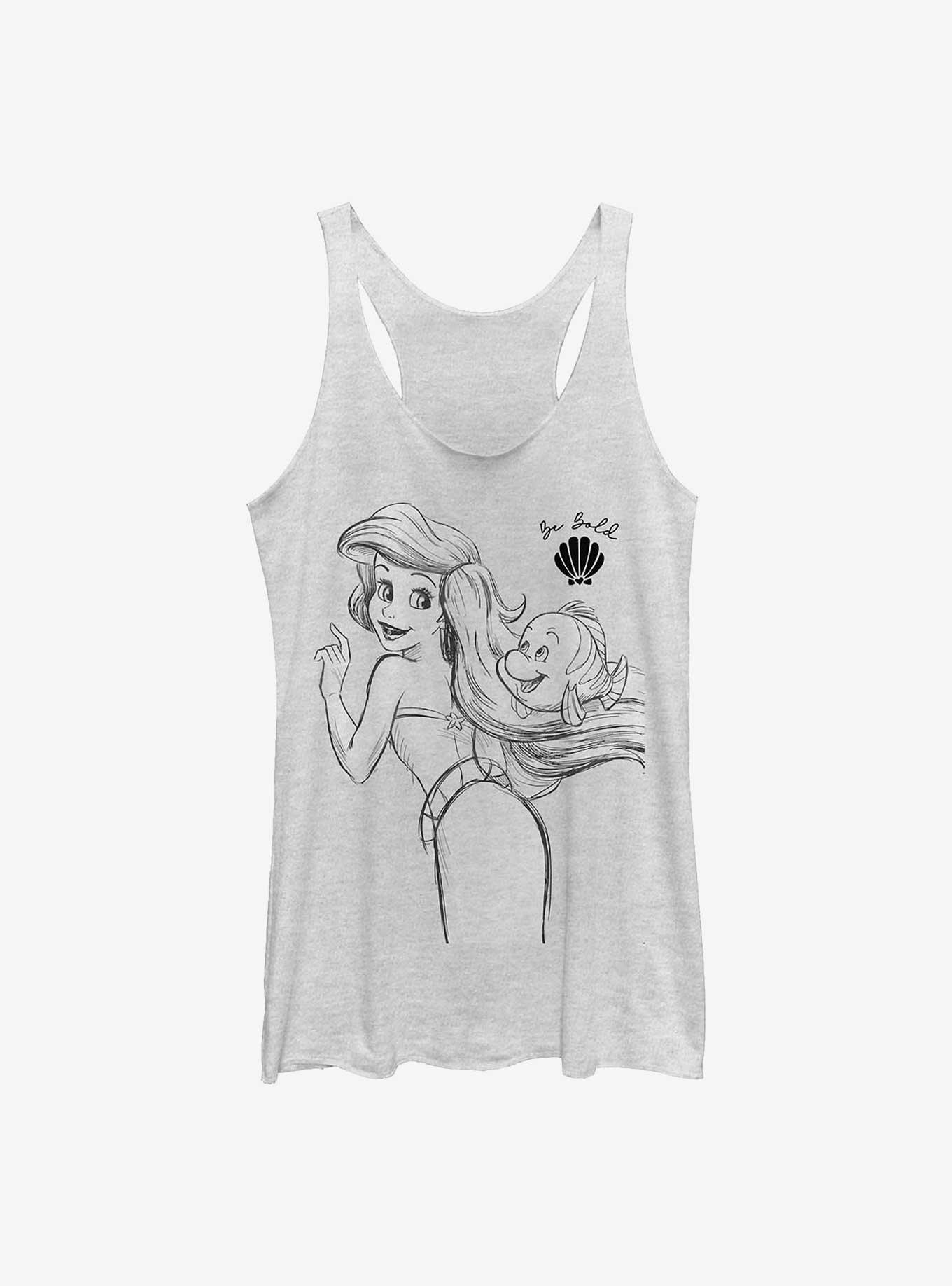 Disney The Little Mermaid Ariel And Flounder Sketch Womens Tank Top, , hi-res