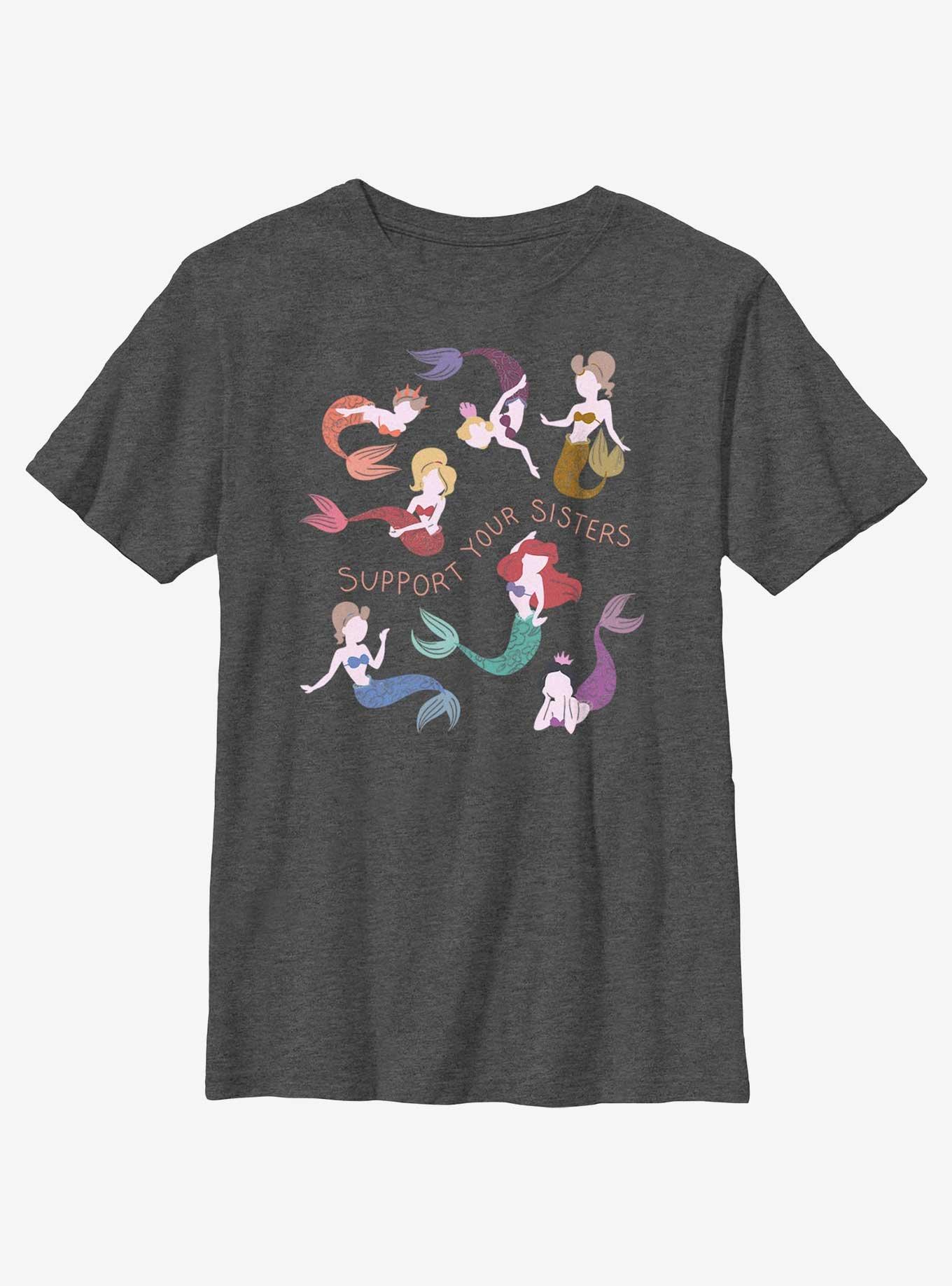 Disney The Little Mermaid Supportive Sisters Youth T-Shirt, CHAR HTR, hi-res