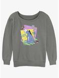 Disney Winnie The Pooh 90s Eeyore Womens Slouchy Sweatshirt, GRAY HTR, hi-res