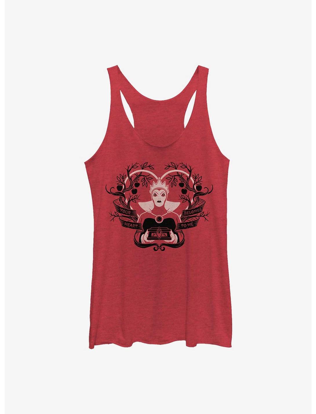 Disney Snow White And The Seven Dwarfs Your Heart Belongs To Me Evil Queen Womens Tank Top, RED HTR, hi-res