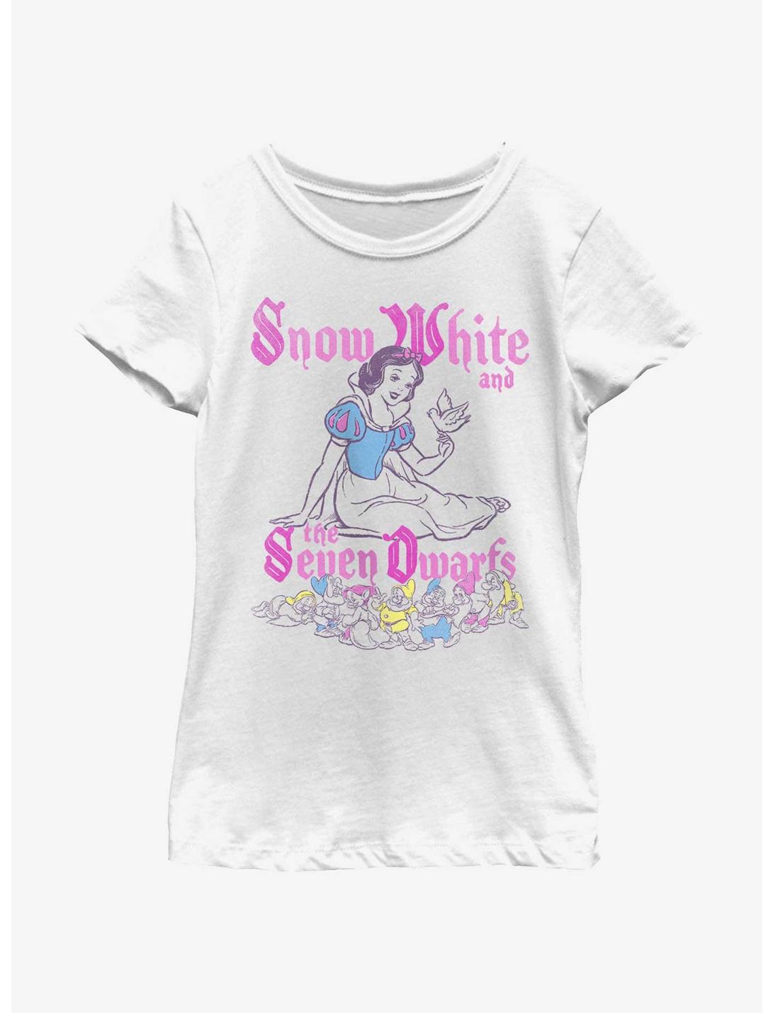 Disney Snow White And The Seven Dwarfs Pop Art Youth Girls T-Shirt, WHITE, hi-res
