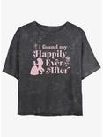 Disney Beauty And The Beast Found My Happily Ever After Womens Mineral Wash Crop T-Shirt, BLACK, hi-res