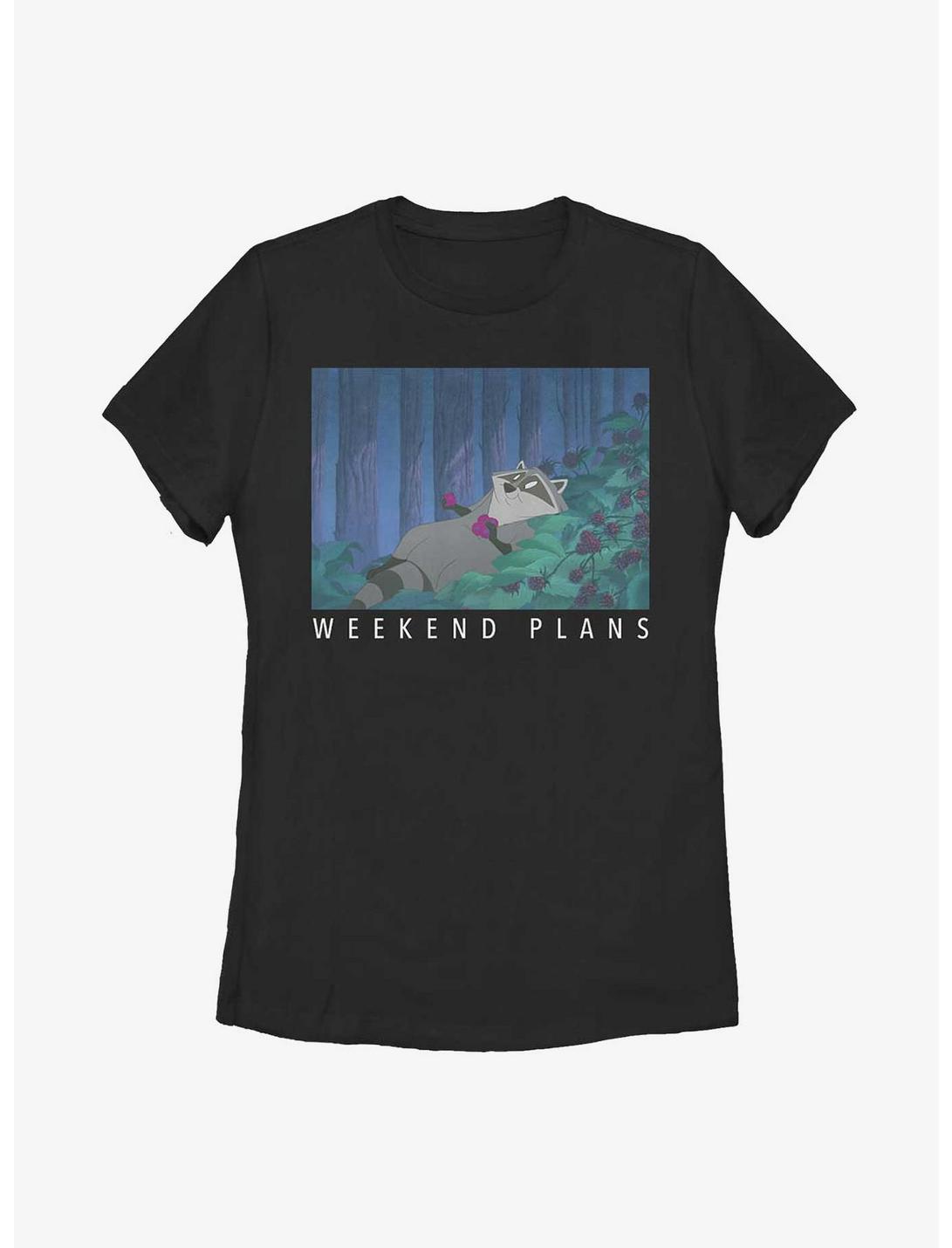 Disney Pocahontas Meeko Weekend Plans Womens T-Shirt, BLACK, hi-res