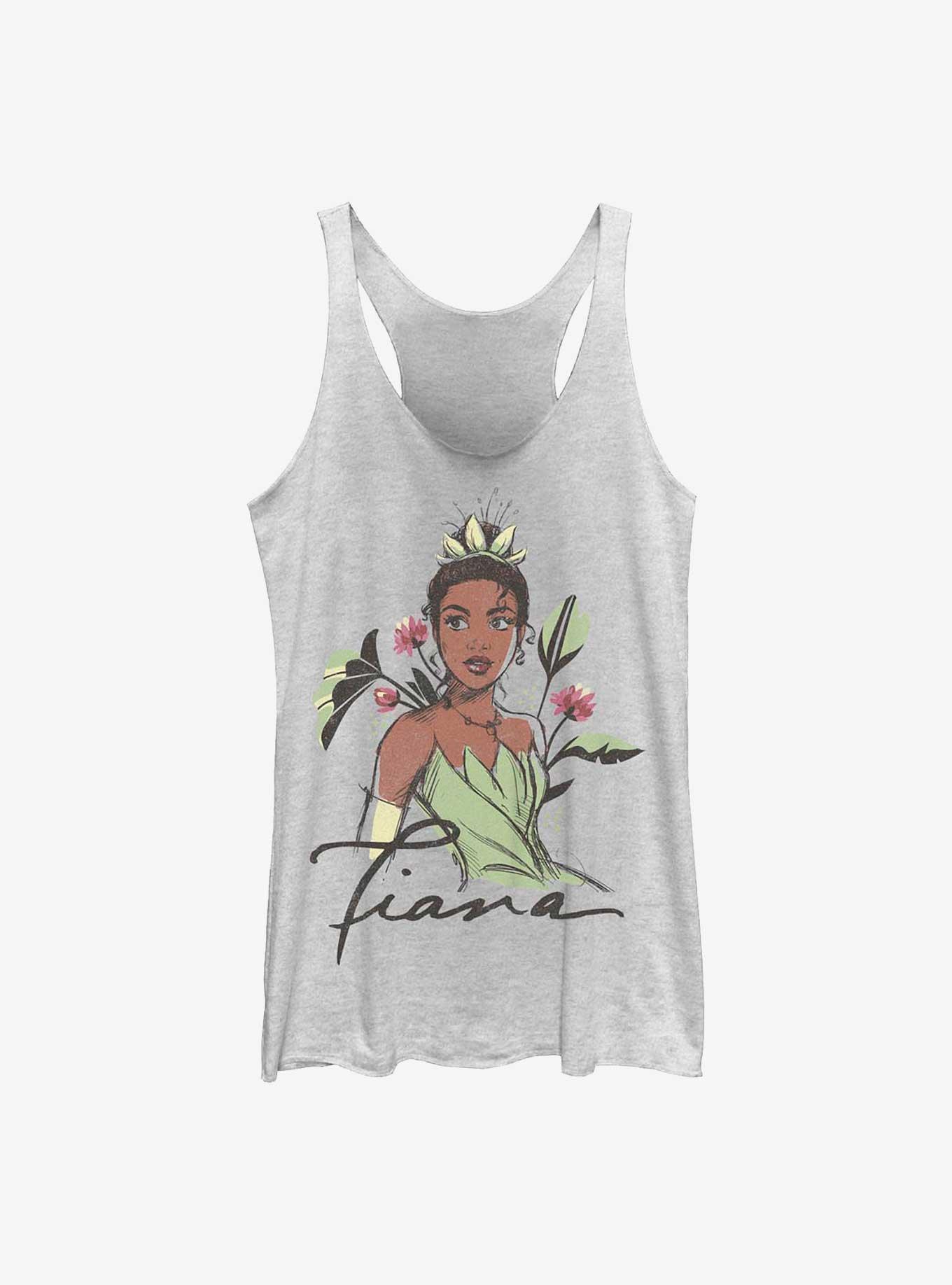 Disney Princess And The Frog Tiana Sketch Womens Tank Top, WHITE HTR, hi-res