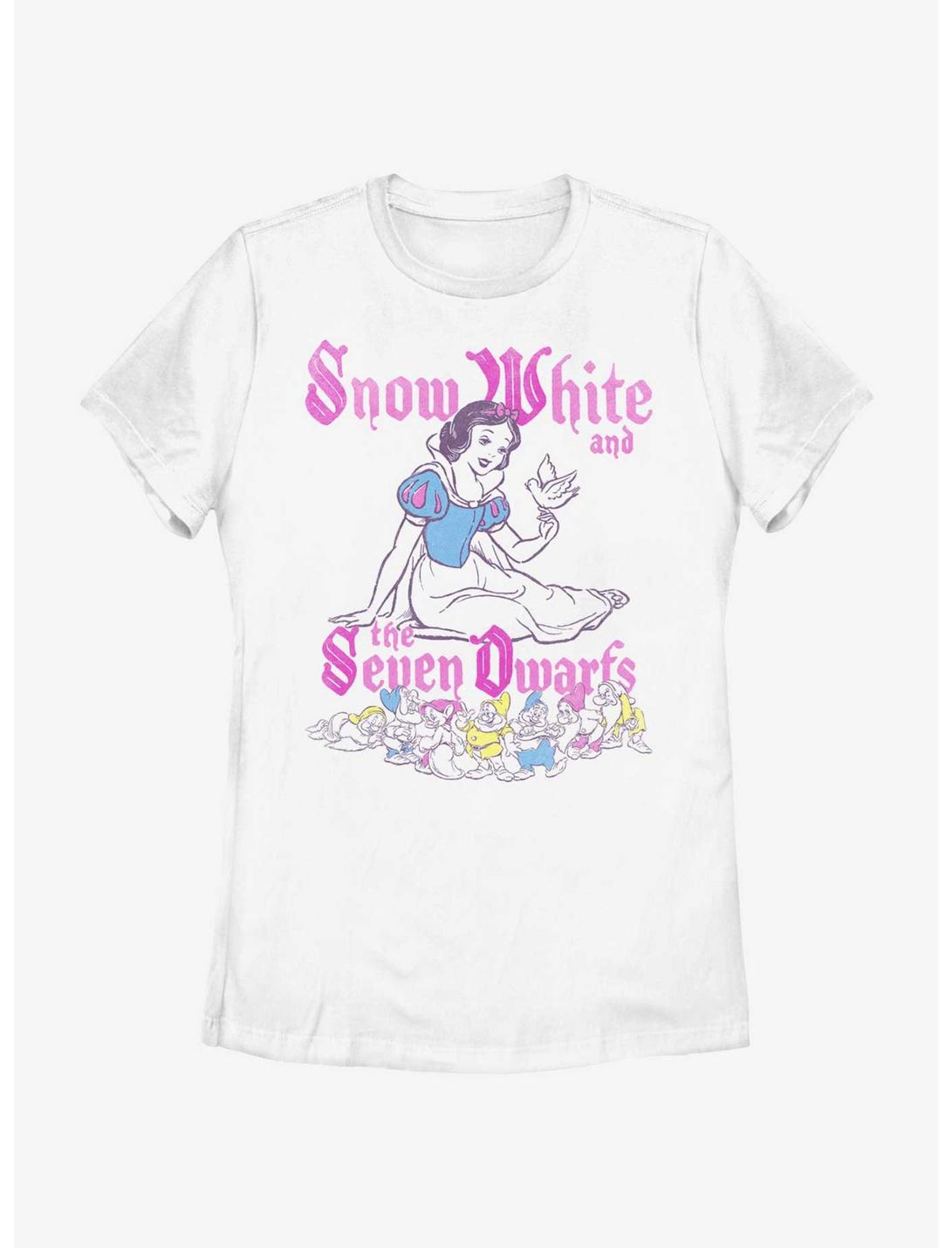 Disney Snow White And The Seven Dwarfs Pop Art Womens T-Shirt, WHITE, hi-res