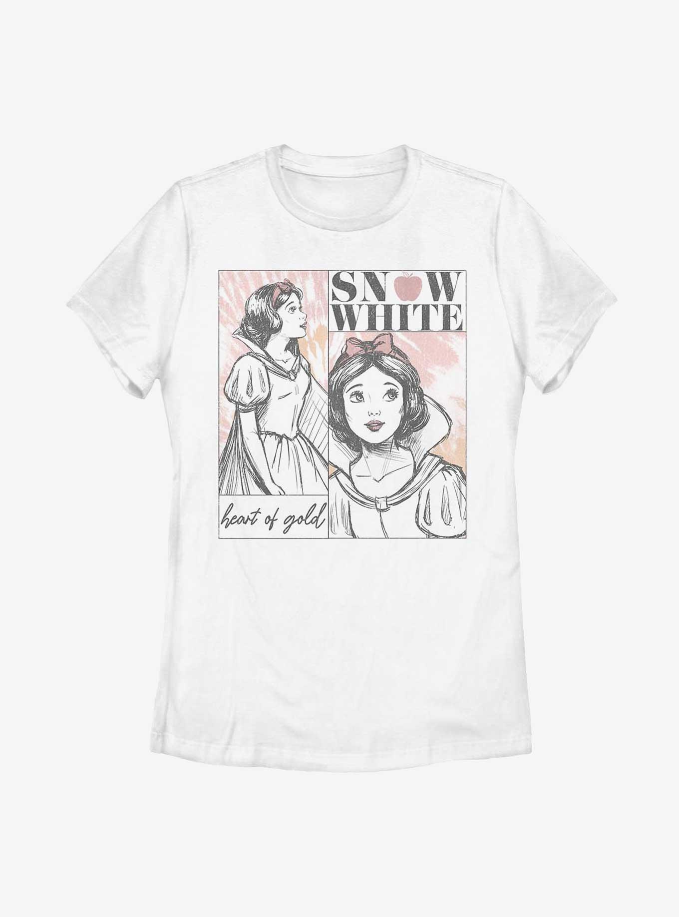 Disney Snow White And The Seven Dwarfs Heart Of Gold Sketch Womens T-Shirt, , hi-res