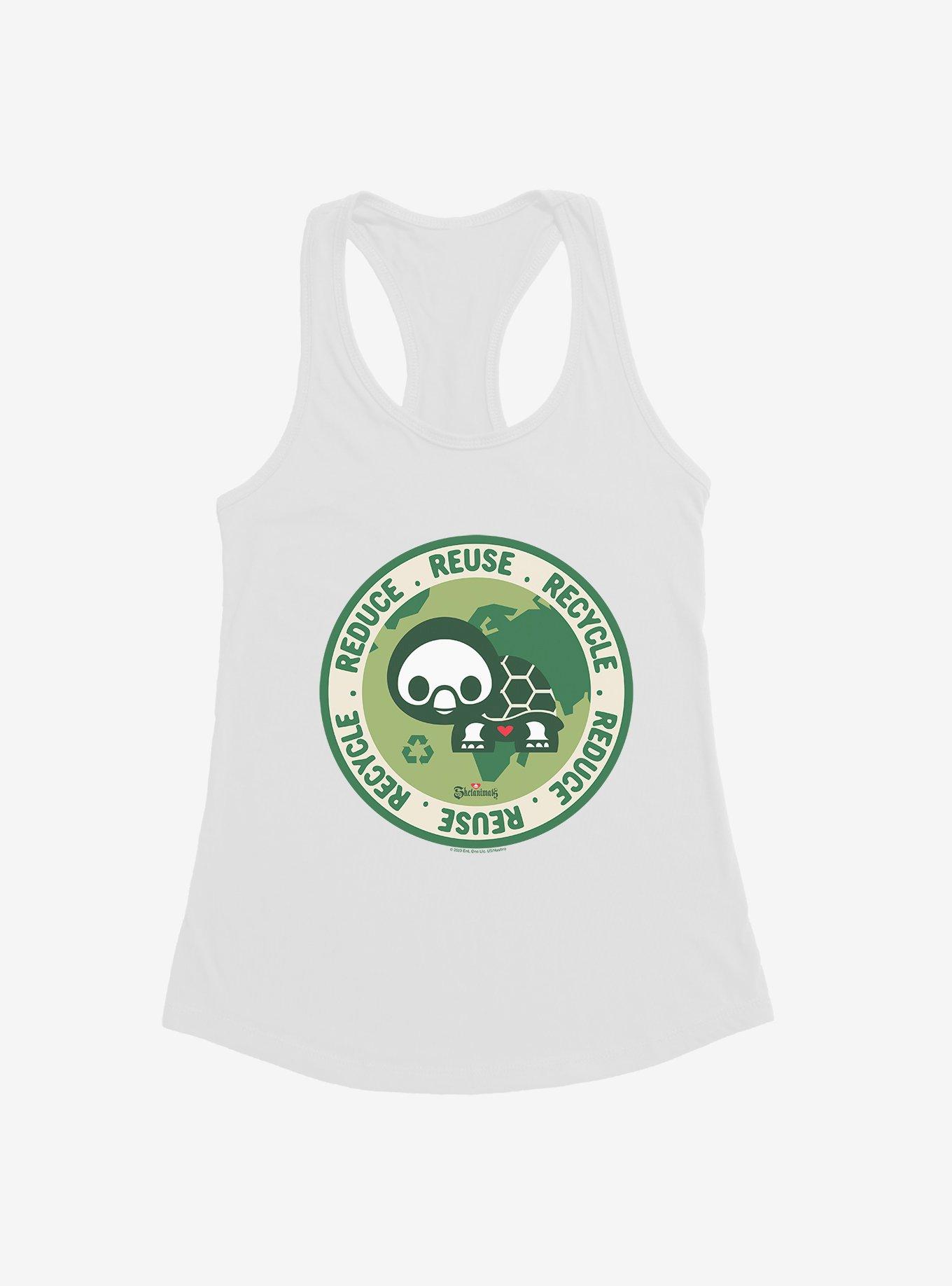 Skelanimals Pudge Reduce Reuse Recycle Girls Tank, WHITE, hi-res