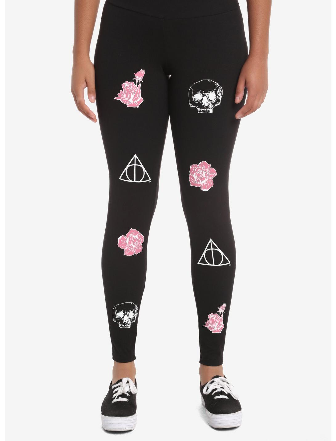 Harry Potter Deathly Hallows Floral Leggings