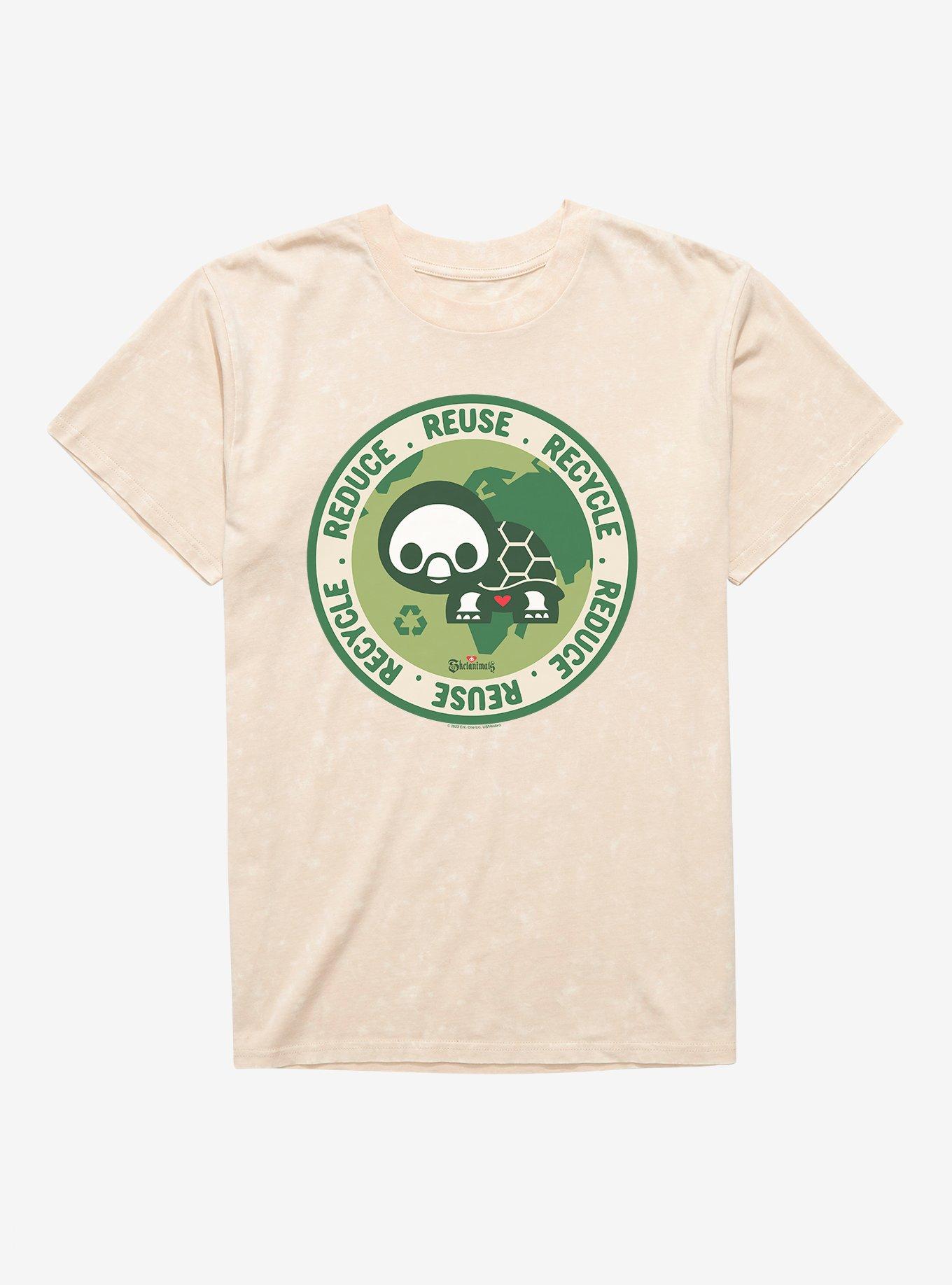 Skelanimals Pudge Reduce Reuse Recycle Mineral Wash T-Shirt, , hi-res