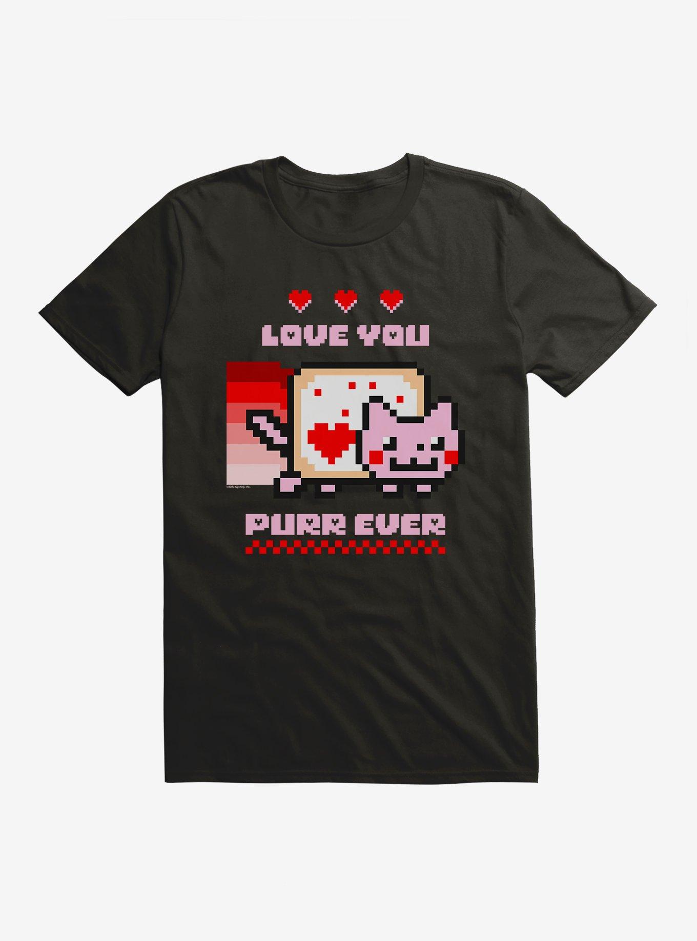Nyan Cat Love You Purr Ever T-Shirt, BLACK, hi-res
