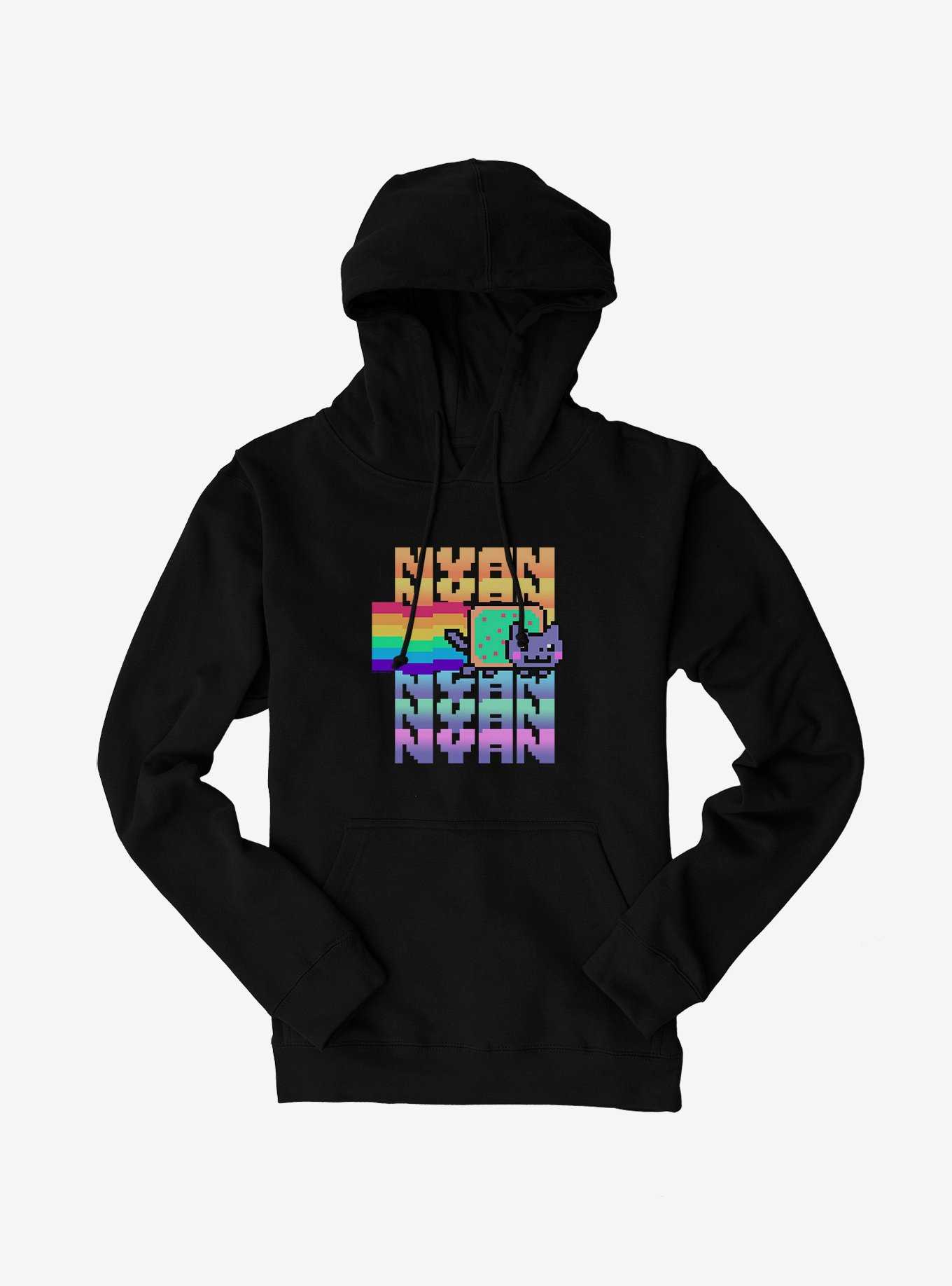 Nyan Cat Pastel Rainbow Hoodie, , hi-res