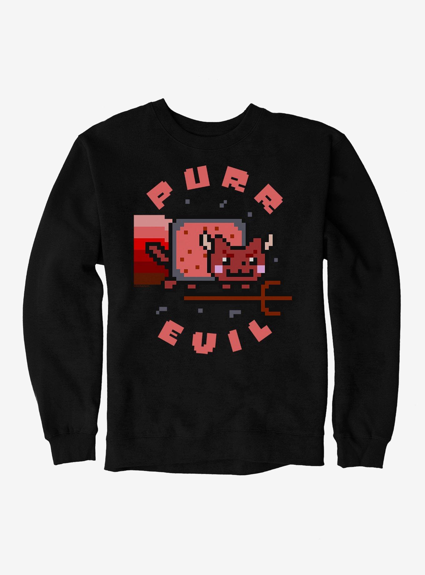 Nyan Cat Purr Evil Sweatshirt, BLACK, hi-res