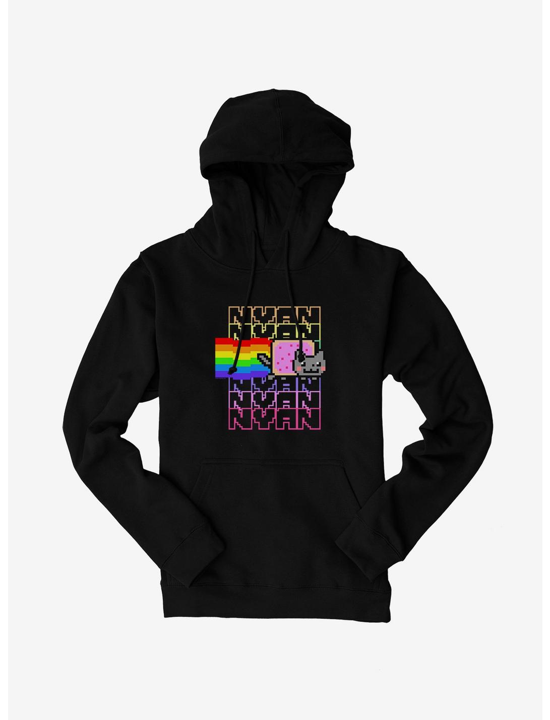 Nyan Cat Rainbow Hoodie, BLACK, hi-res
