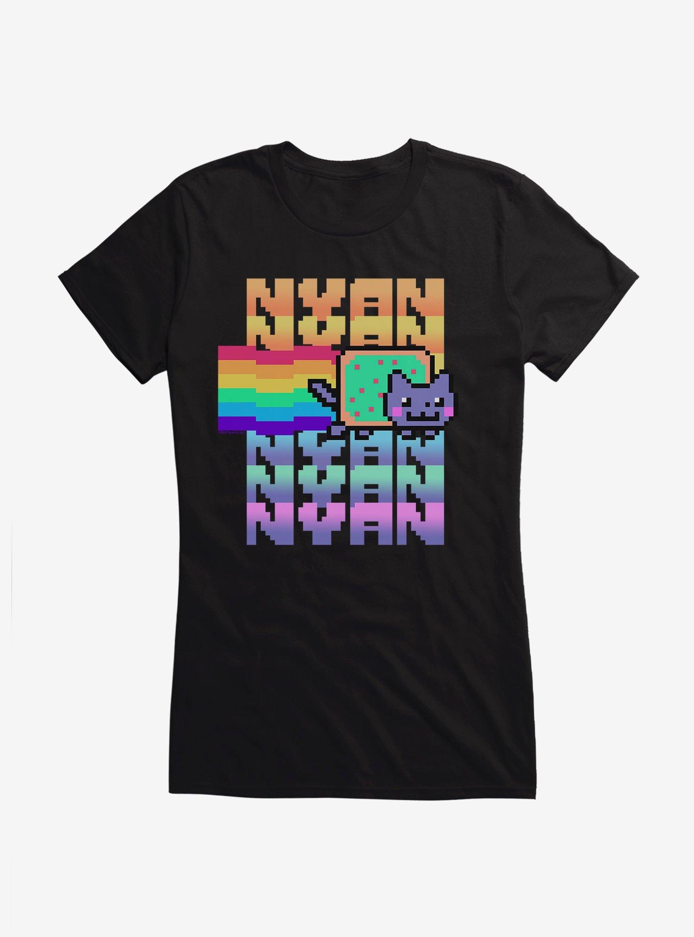 Nyan Cat Pastel Rainbow Girls T-Shirt, , hi-res