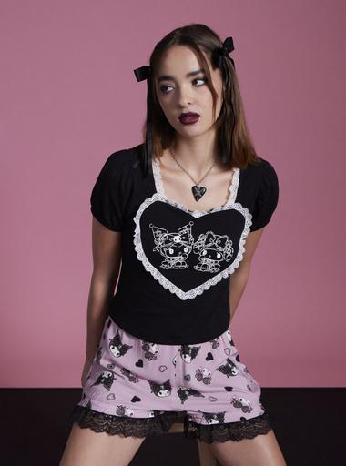 My Melody & Kuromi Lolita Heart Lace Girls Top | Hot Topic