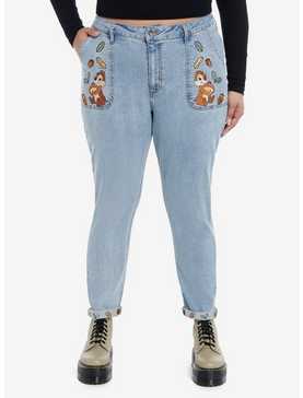 Disney Chip 'N' Dale Embroidered Mom Jeans Plus Size, , hi-res