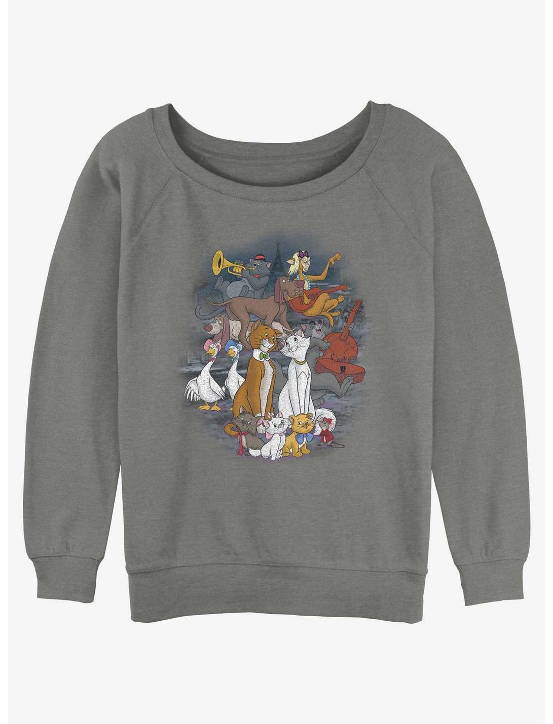 Disney The AristoCats All The Cats Girls Slouchy Sweatshirt, GRAY HTR, hi-res
