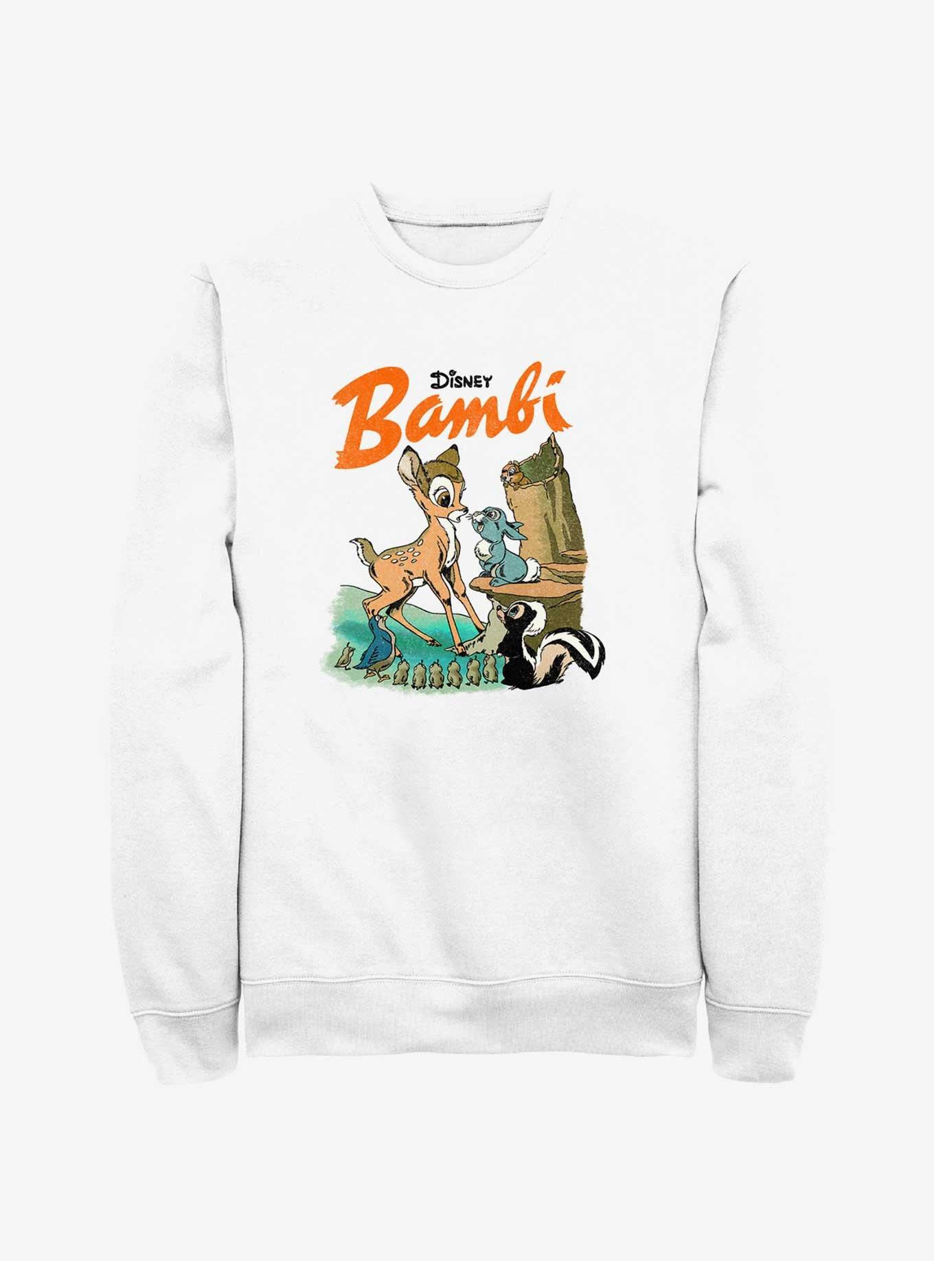 Disney Bambi Vintage Forest Friends Sweatshirt, WHITE, hi-res