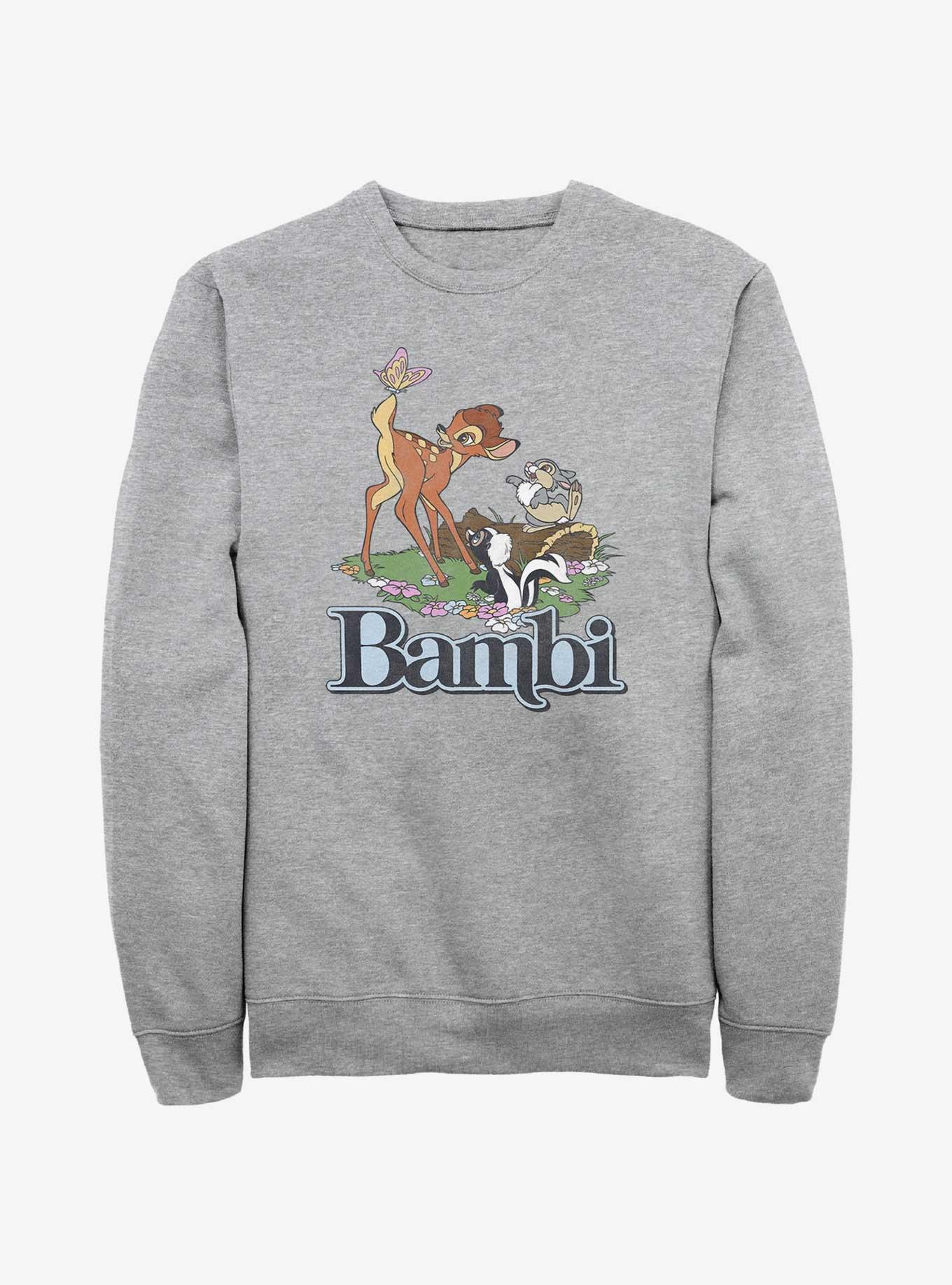 Disney Bambi Forest Friends Logo Sweatshirt, ATH HTR, hi-res
